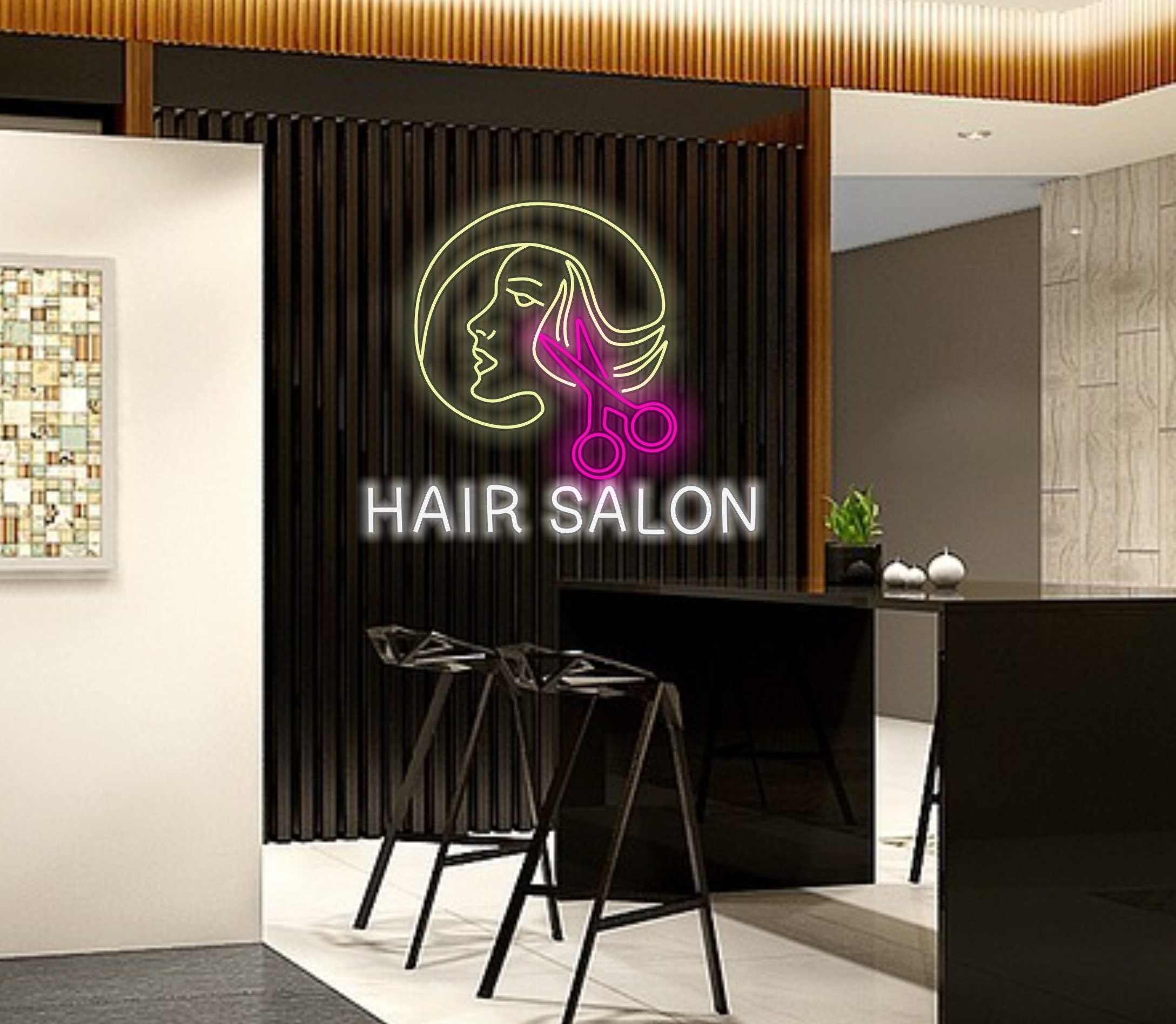 Neon Hair Salon Sign, Hair Salon Branding Neon, Stylish Hair Salon Neon Sign, Neon Hair Care Sign, Modern Hair Salon Neon Sign, Wall Sign