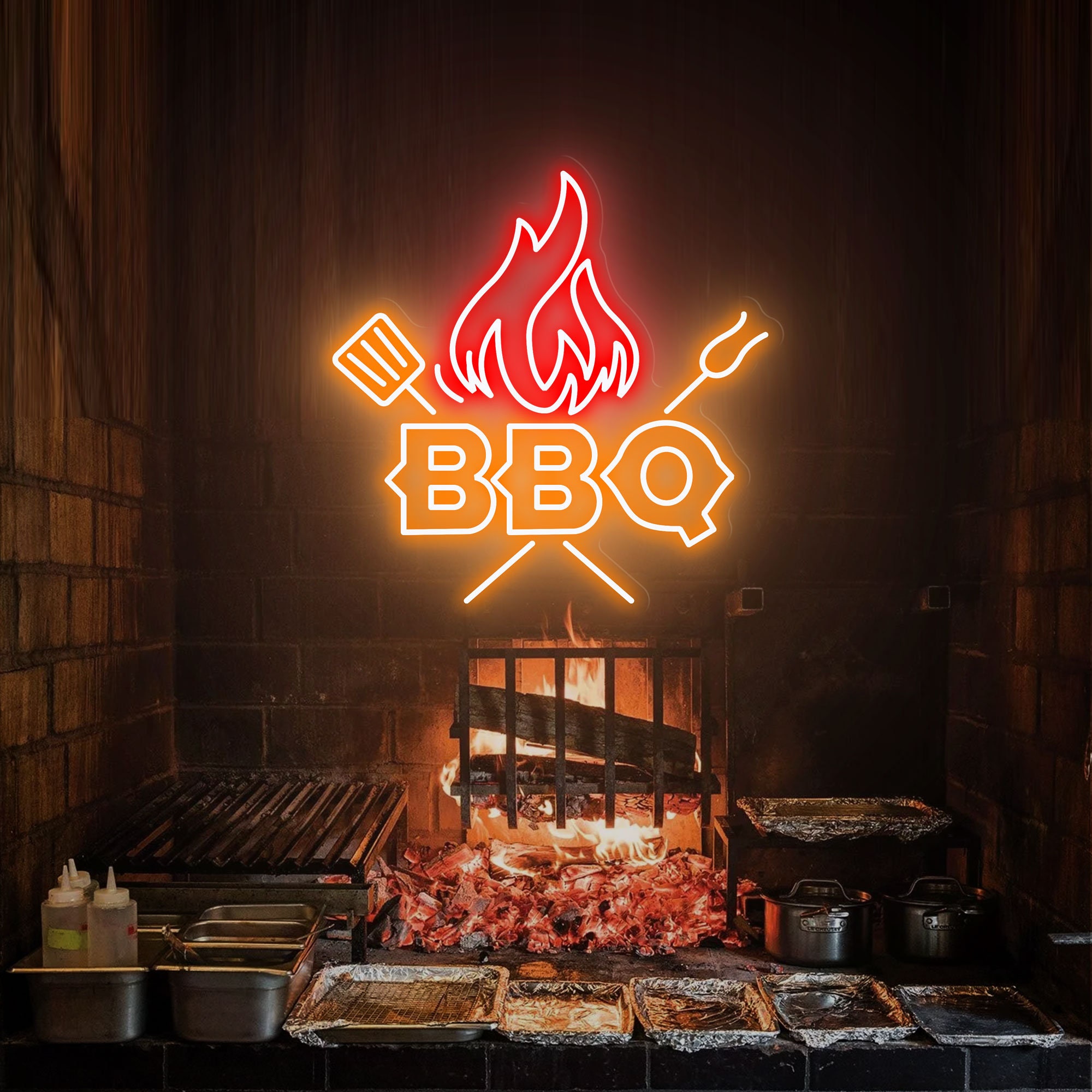 Bbq Neon Signs, Barbecue Neon Sign Lights Beer Bar Party Wall Decoration Custom Wedding Sign Led Gift Room Home Decor