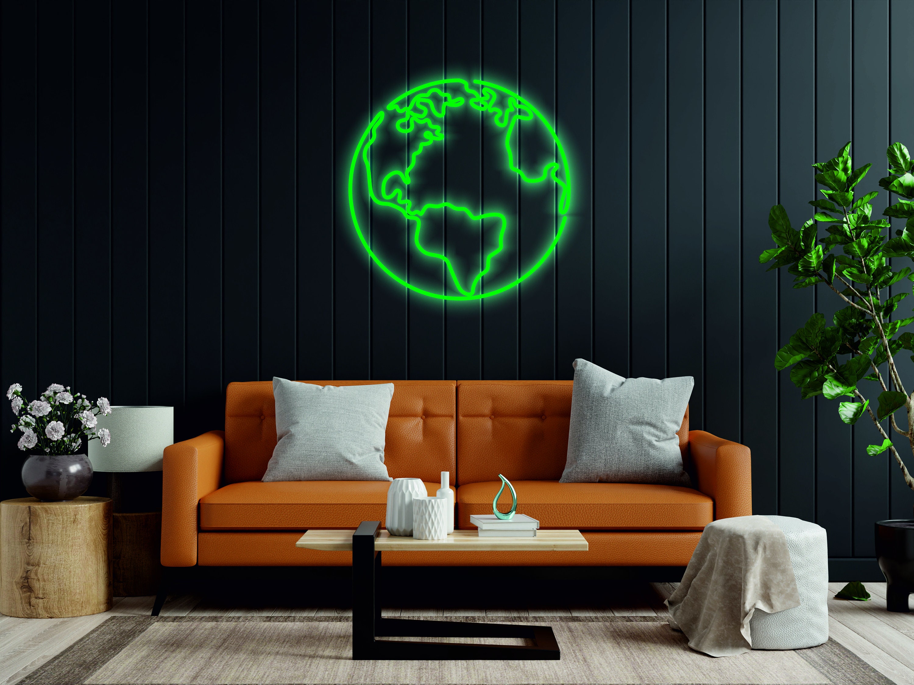 Planet Earth Neon Sign, Galaxy/Space Neon Signs Decor