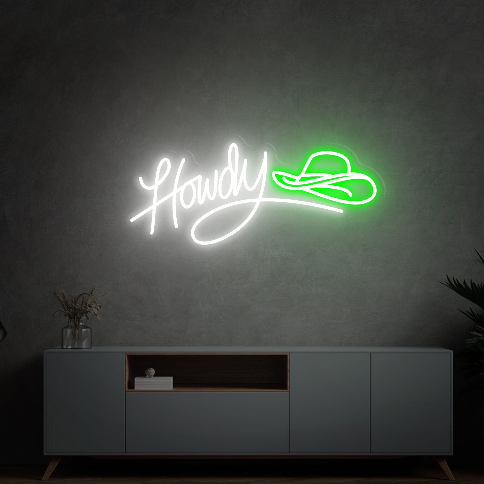 Howdy Neon Sign, Led Cowboy Hat Sign, Western Led Sign, North American Greeting Neon Light, Light Up Cowboy Party Decor Signs