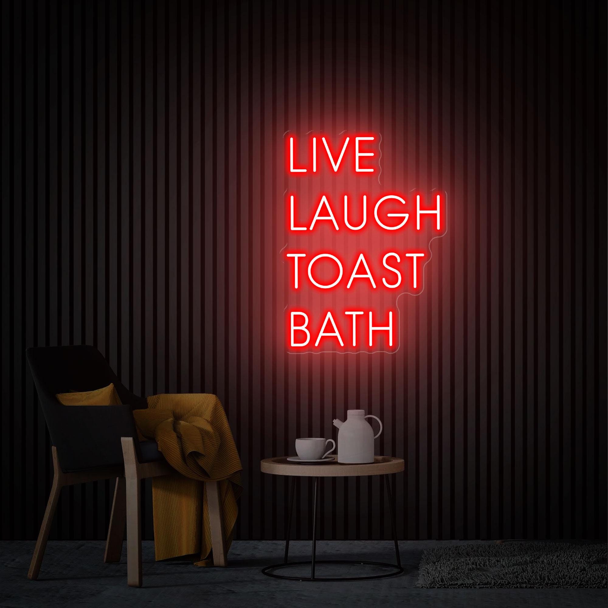 Live Laugh Toast Bath Neon Sign, Tropical Gothic Bathroom Decor, Custom Neon Sign, Bathroom Humor Sign, Funny Gothic Decor, Halloween Gift