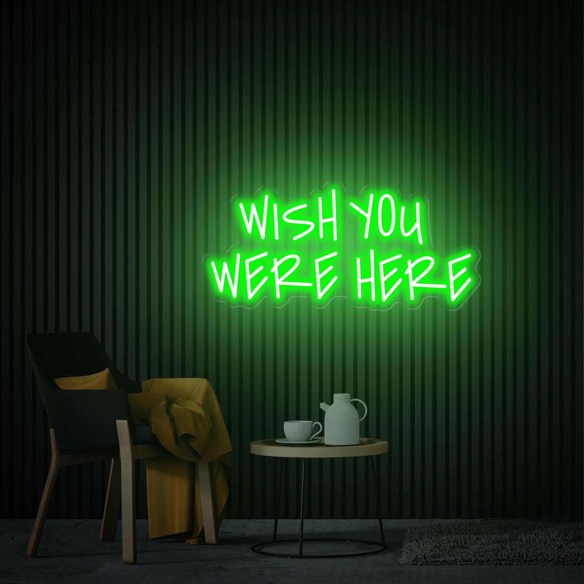 Wish You Were Here Neon Sign, Custom Neon Sign, Bedroom Led Light Home Decor, Wedding Backdrop, Wish You Were Here Wall Art Gift for Her