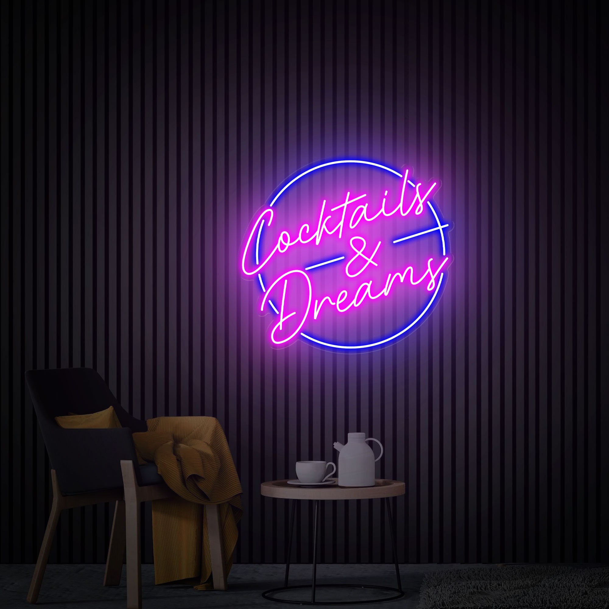 Cocktails and Dreams Neon Sign, Cocktails Bar Wall Decor Art, Cocktails Bar Led Sign, Home Bar Decor, Custom Neon Sign Bar