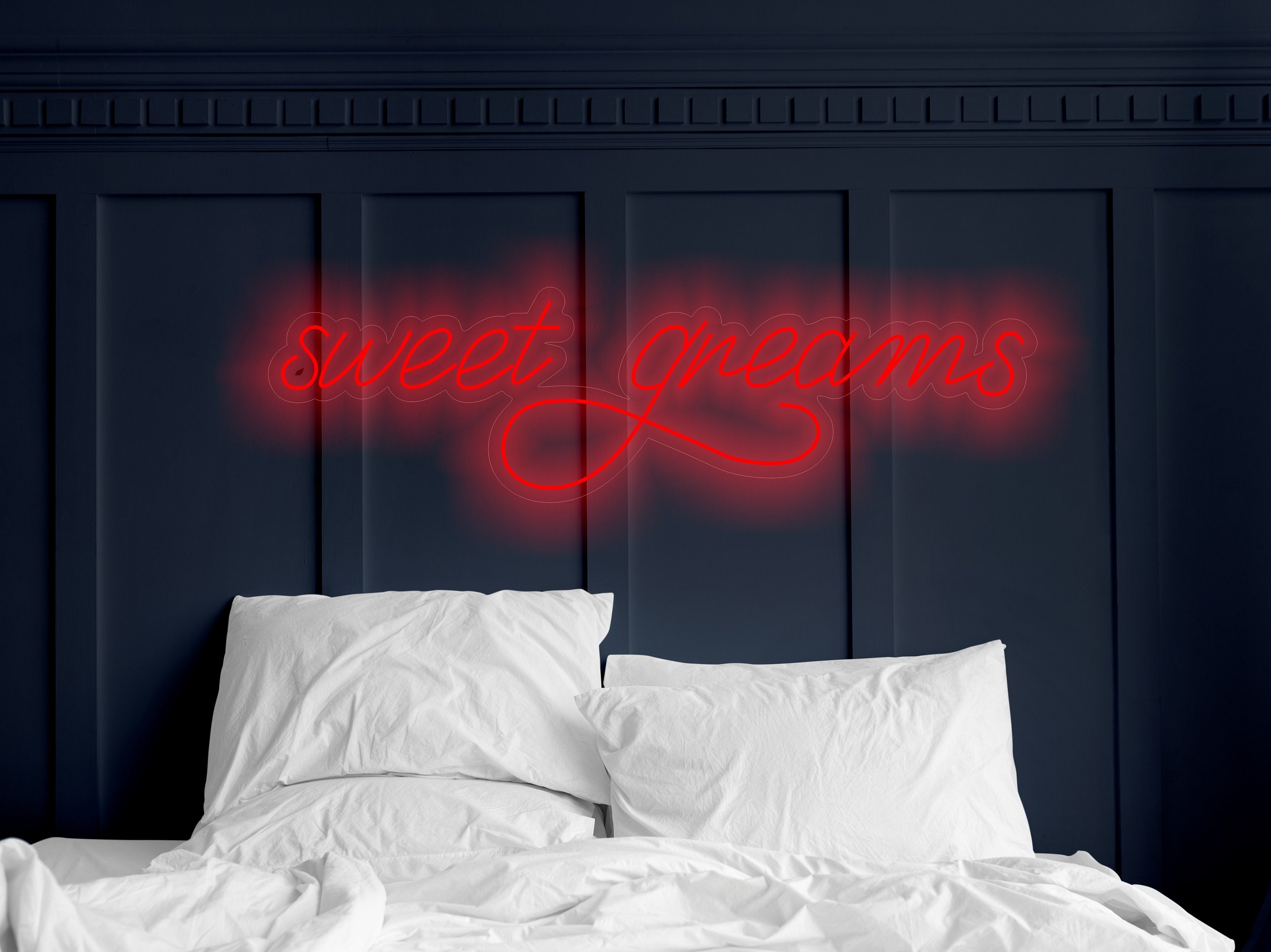 Sweet Dreams Neon Sign, Sweet Dreams Bedroom Wall Decor Over The Bed, Minimalist Large Neon Wall Art, New Homemade Decor Gift
