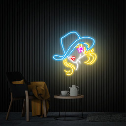 Cowgirl Neon Sign, Cowgirl in A Cowboy Hat Neon Art, Woman with A Star Earring Light Up Sign, Western Decor Bedroom Neon Sign Christmas Gift