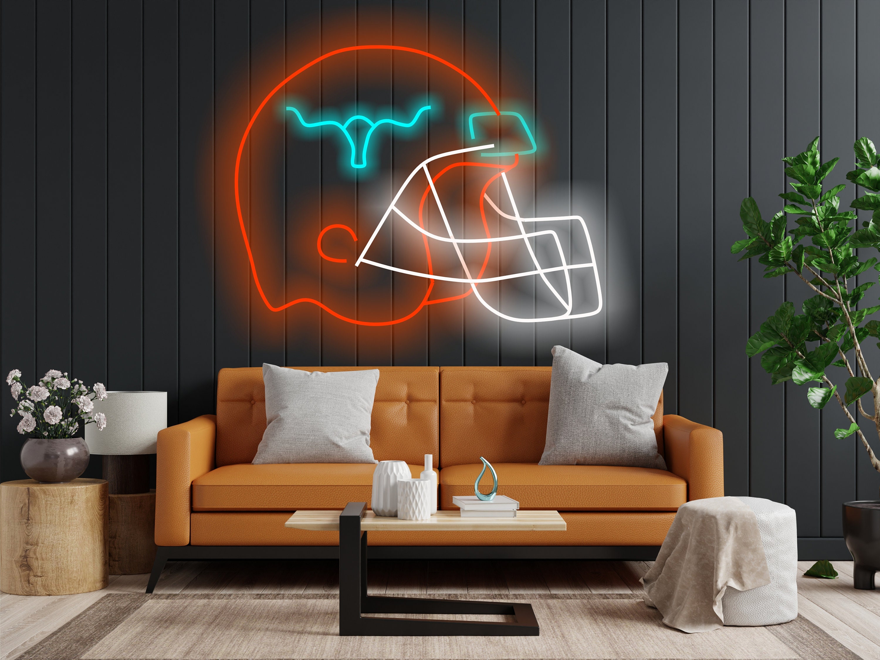 Football Helmet Neon Sign, American Football Neon Sign, Sports Bar Football Helmet Sign, Football Helmet Neon