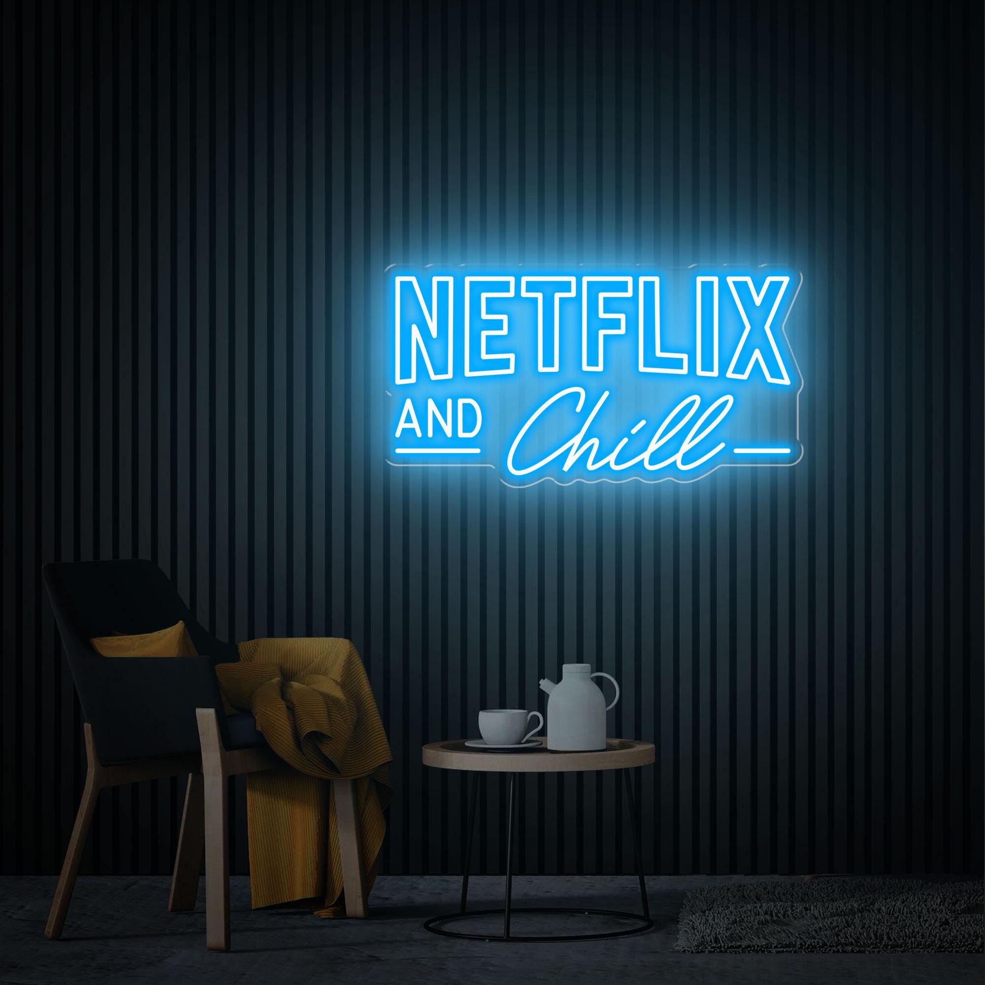 Netflix and Chill Neon Sign, Netflix Gift, Custom Neon Sign, Movie Room Neon sign, Neon Wall Decor, Anime Neon Sign, Handmade Led Neon Light
