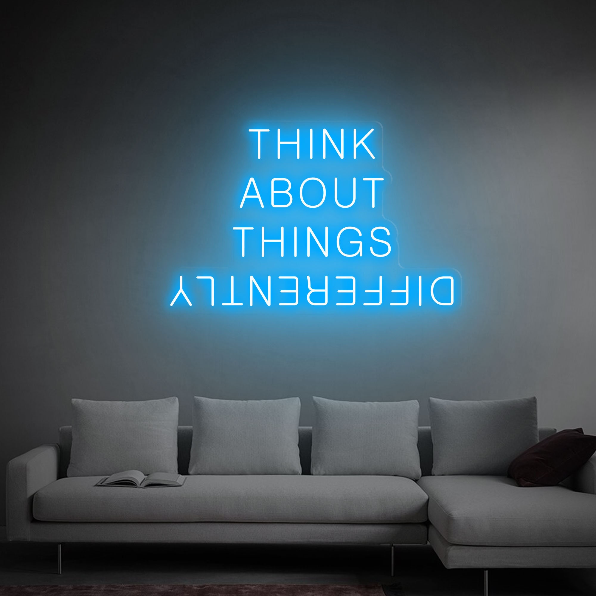 think about things differently neon light sign, birthday gifts neon sign LED Light Sign Room Yard Home Wall Decor Art, Gift for Her