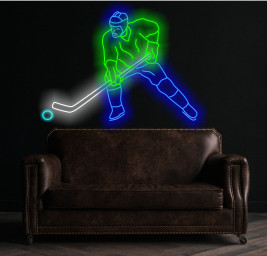 Hockey Player Neon Sign, Neon Ice Hockey Sign, Hockey Player Led Sign, Hockey Player Neon Light, Hockey Player Neon Decor, Neon Hockey Wall