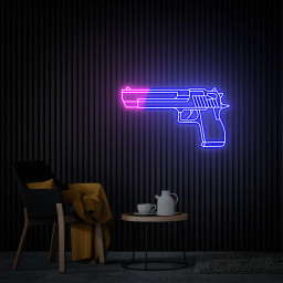 Gun Neon Sign, Pistol Led Neon Light for Game Room Wall Decor, Custom Weapon Light Sign, Neon Wall Art, Home Decor Gift For Boyfriend