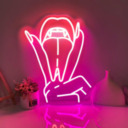 Lips & Tongue Neon Sign, Custom Neon Sign, Wall Decor Tongue Wall Art, Mouth Wall Decor, Lips Wall Decor Bedroom Neon Sign Personalized Gift
