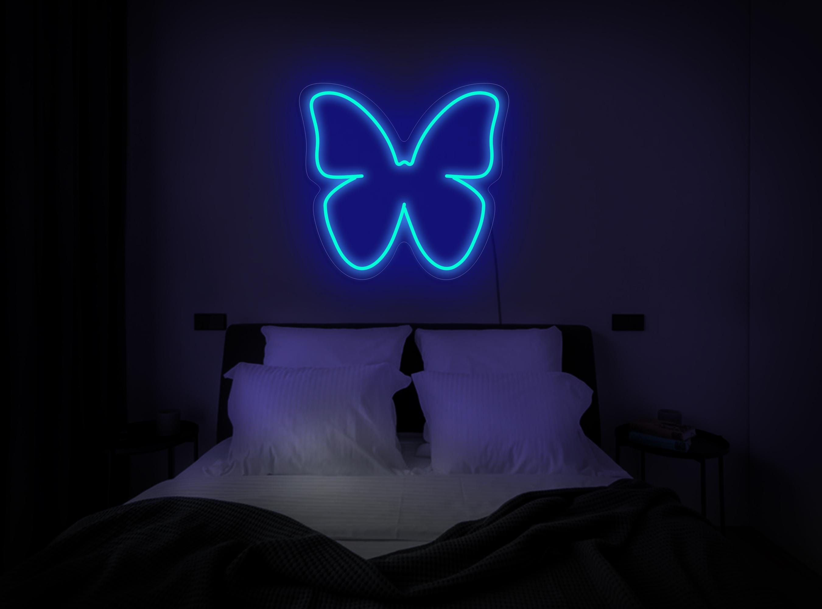 Butterfly Neon Sign, Butterfly Led Sign, Neon Sign Bedroom, Butterfly Light Sign, Butterfly Lamp, Kids Room Neon, Butterfly Wall Art Decor