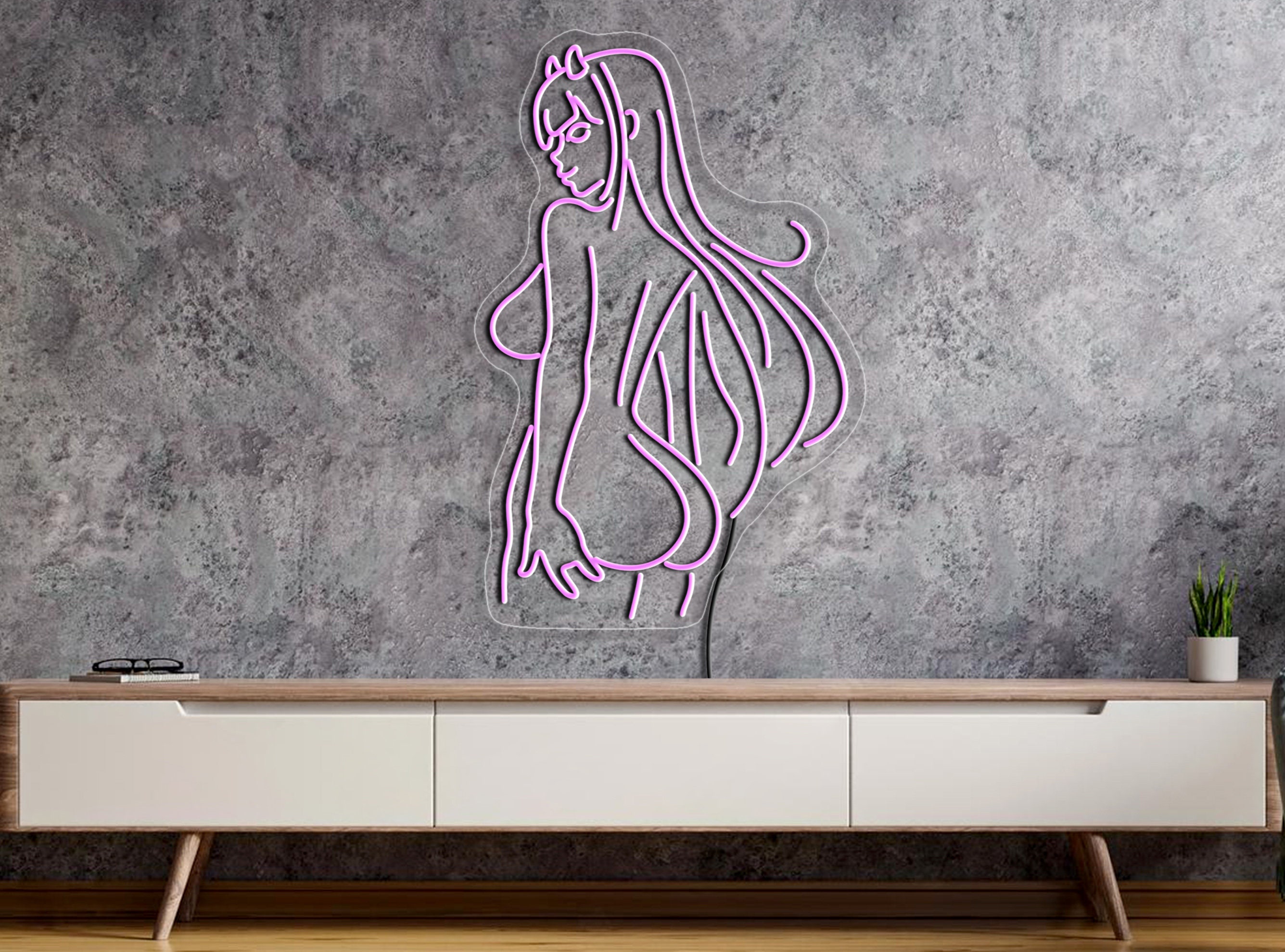 Anime Girl Neon Sign, Girl Body Neon Sign, Lady Neon Sign, Anime Lover Gift, Anime Neon Sign, Anime Wall Art, Anime Decor