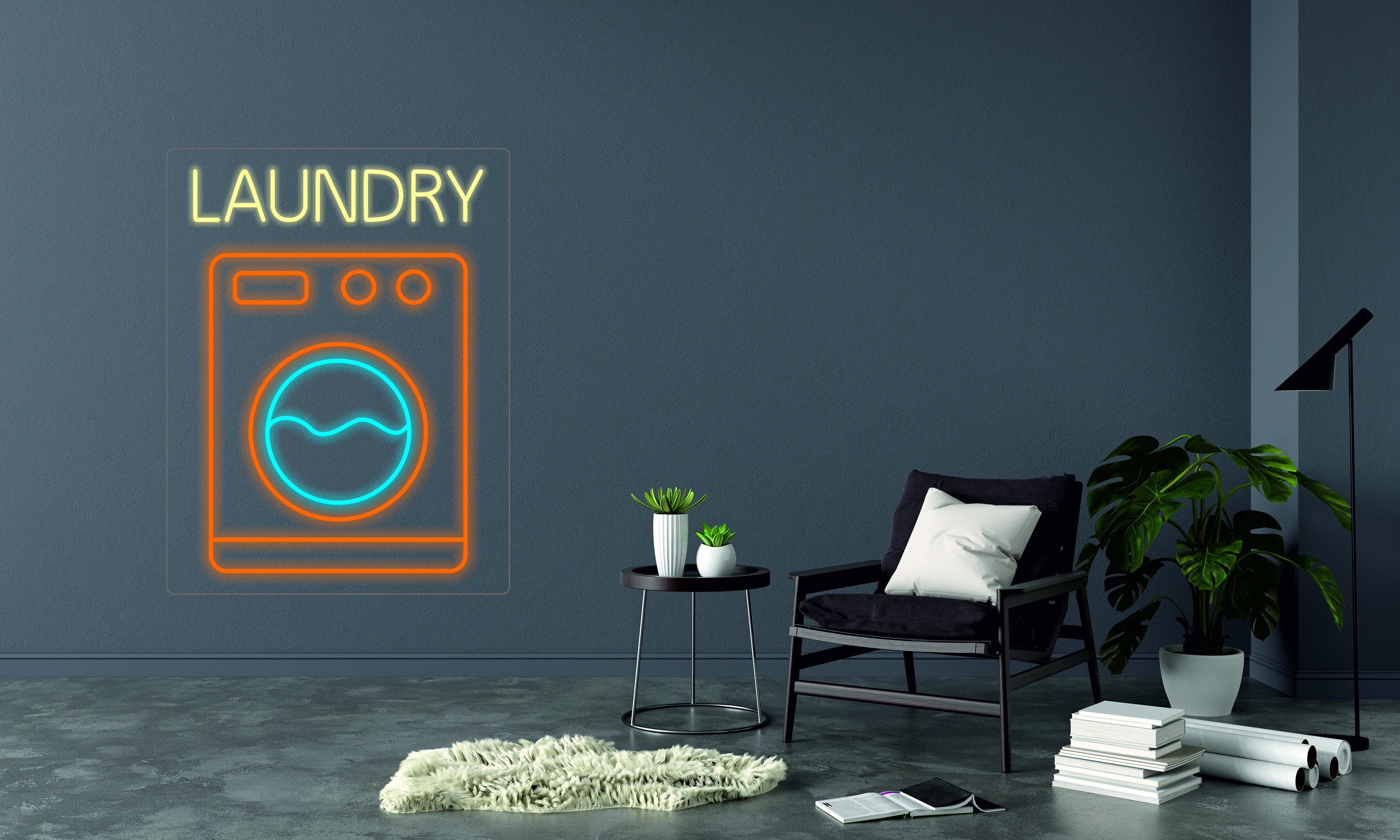 Laundry Washing Machine - Led Light Neon Sign For Business
