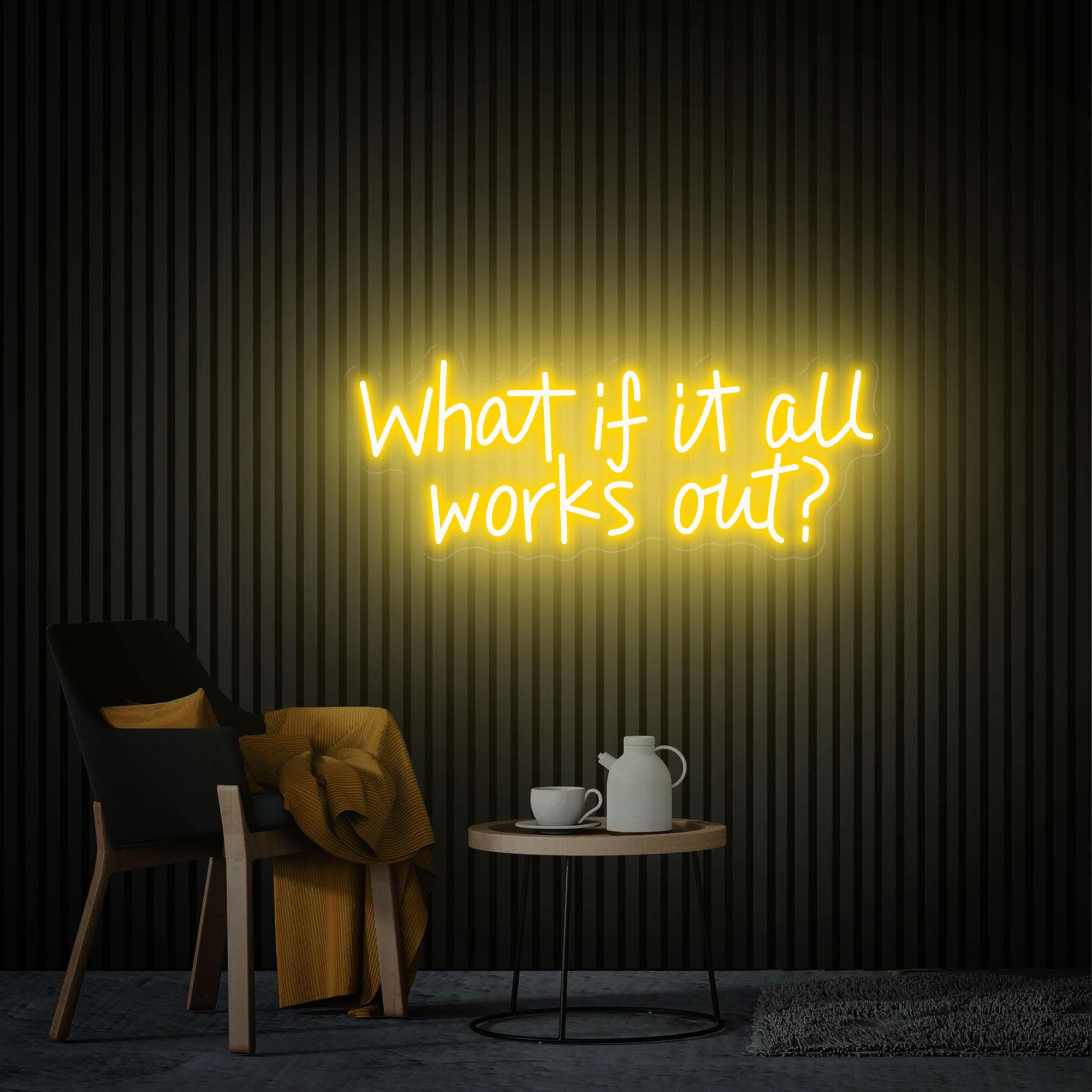 What if it All Works Out Neon Sign, Party Sign Beauty Salon Bar Room Shop Decor, Custom Neon Sign, Personalized Gifts Back to School Gift