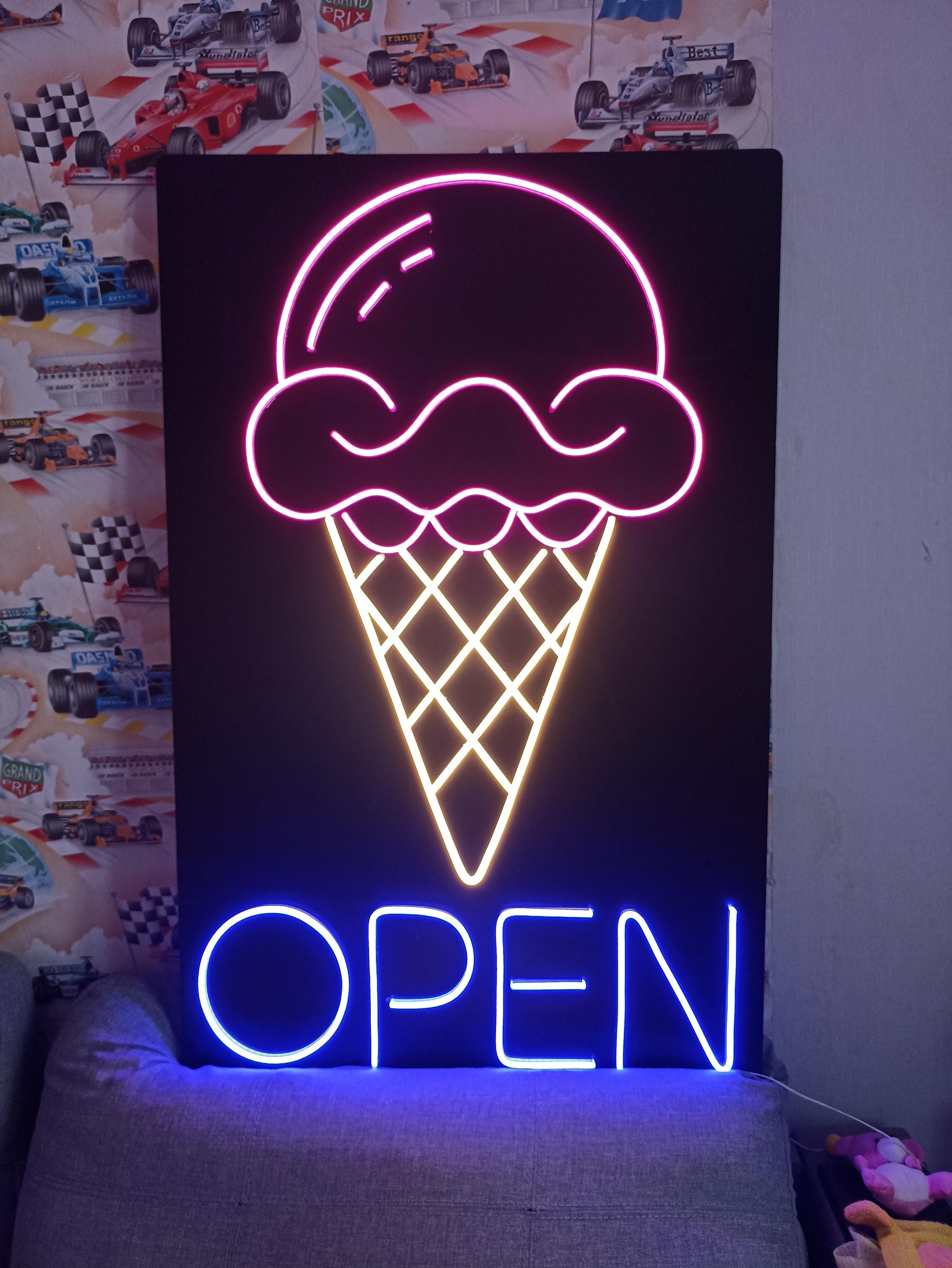 Ice Cream Led Neon Light, Wall Hangings Decor For Home, Bar Neon Sign, Kitchen Neon Signs