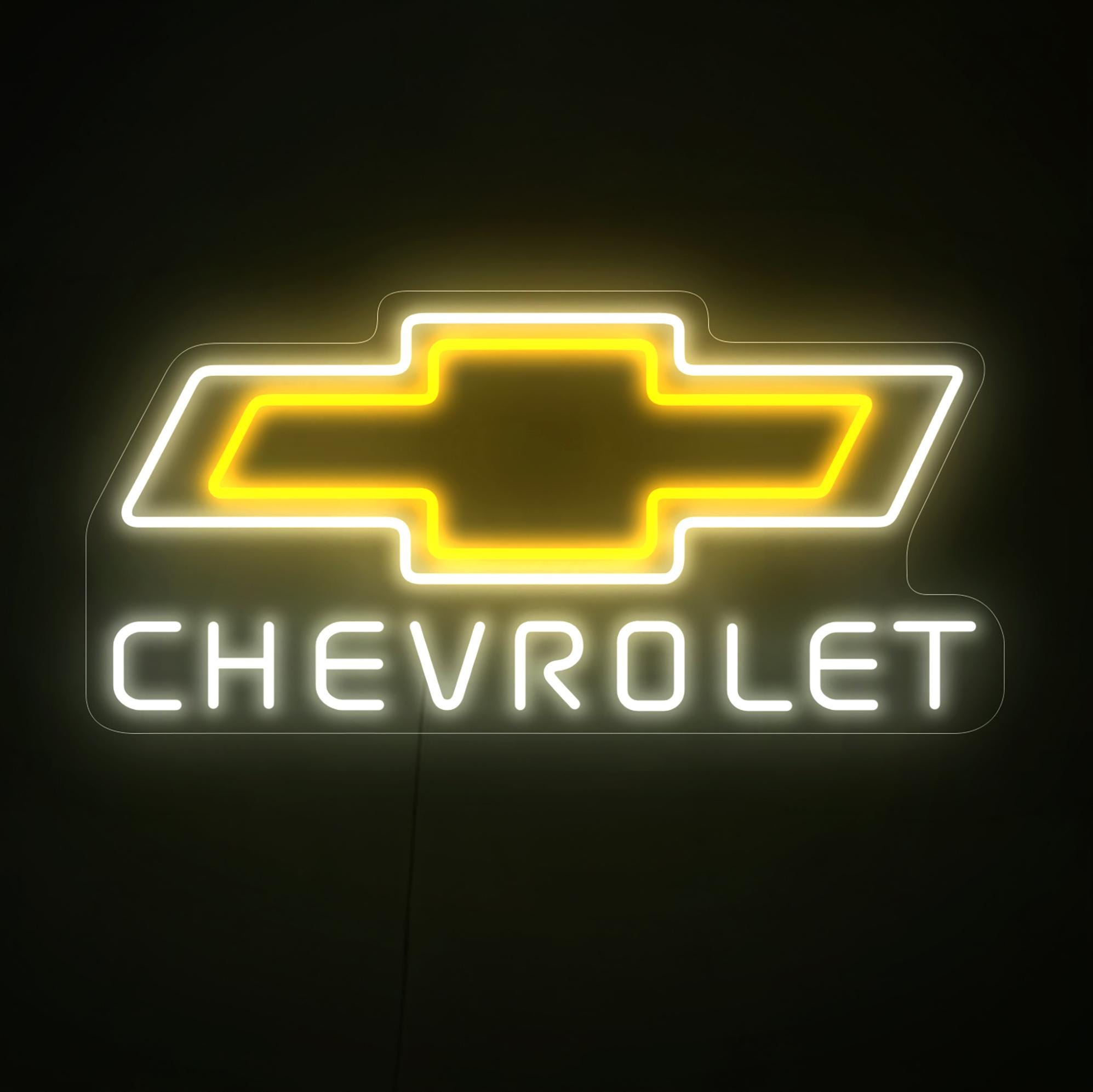 Chevrolet Neon Wall Clock, Chevrolet Led Sign, Chevrolet Logo Light, Garage Chevrolet Sign, Garage Neon Light, Man Cave Neon Sign Art