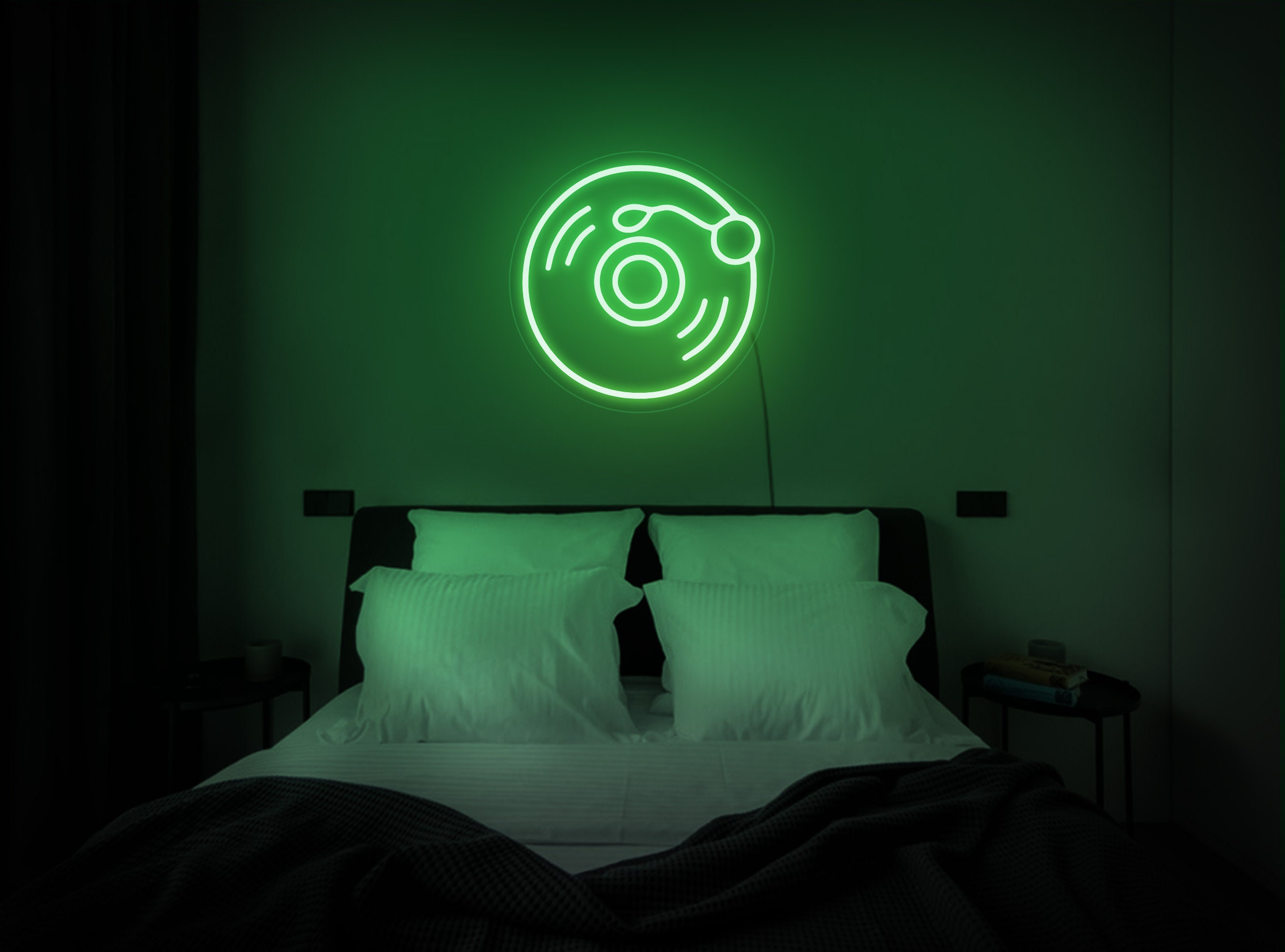 Vinyl Record Neon Sign, Vinyl Record Led Sign, Vinyl Record Wall Decor, Neon Sign Bedroom, Neon Light Sign For Wall