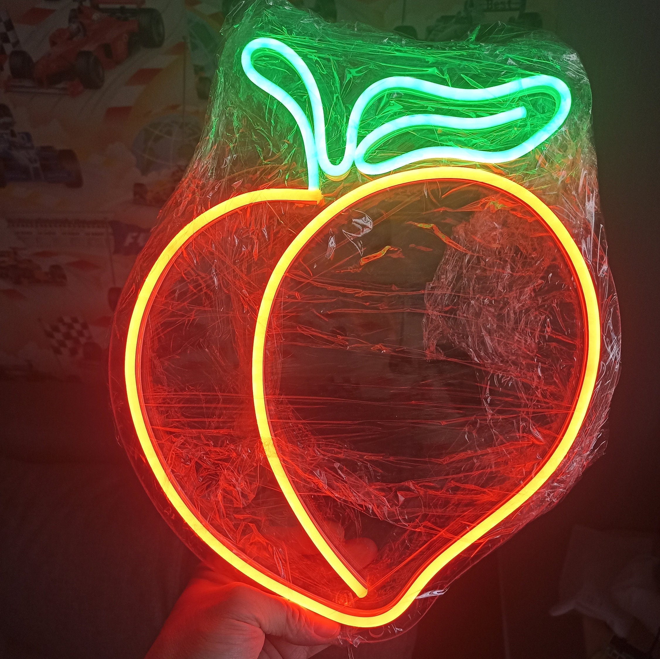 Neon Peach Sign, Peach Neon Light, Peach-Shaped Neon Sign, Fruit Neon Sign, Peach Neon Display, Neon Peach Sculpture, Neon Fruit Sign