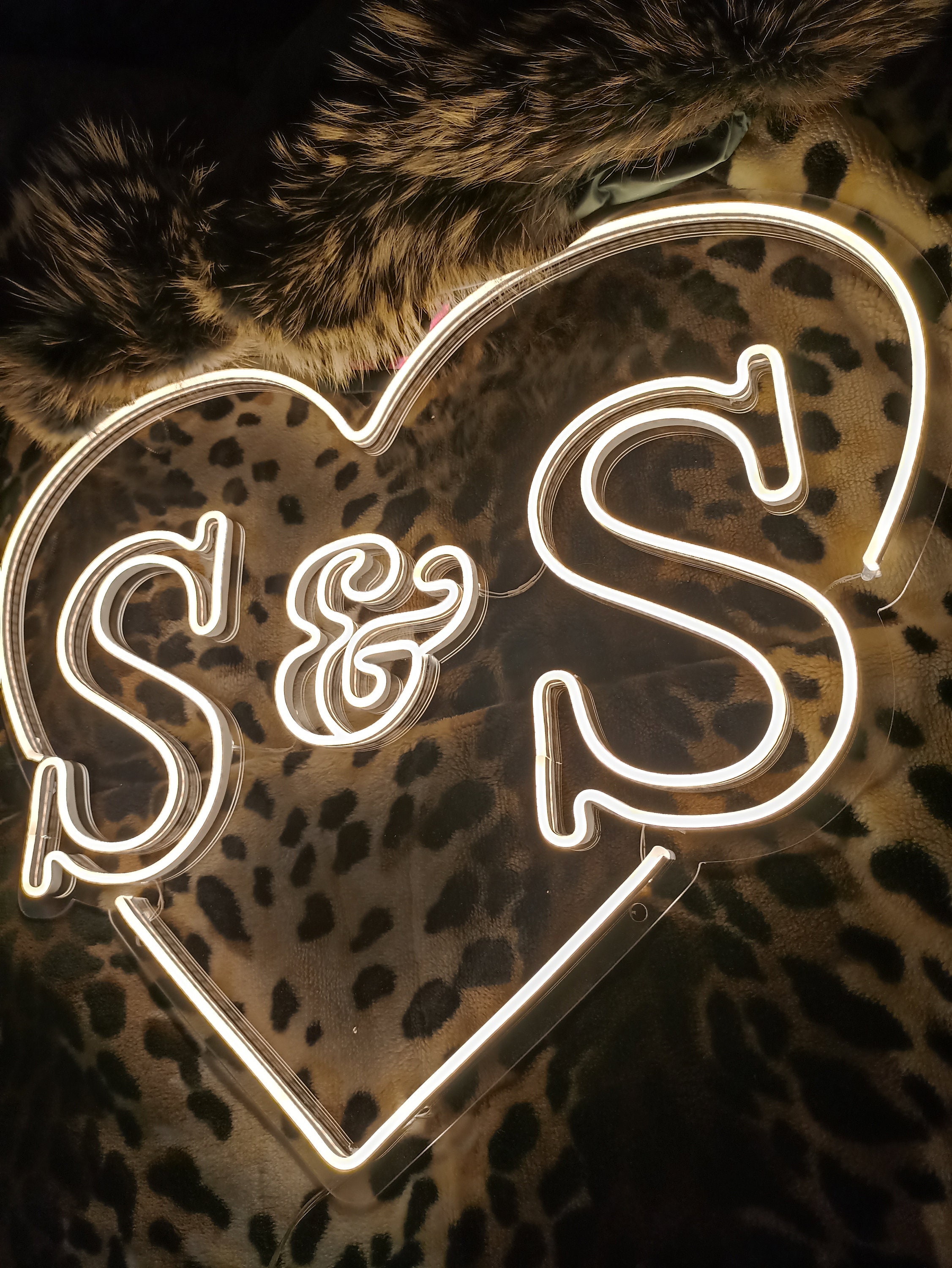 Custom Initials Heart Neon Wedding Sign Handmade, Wedding Neon Sign For Reception, Proposal Engagement Party Decor, Wedding Wall Decor
