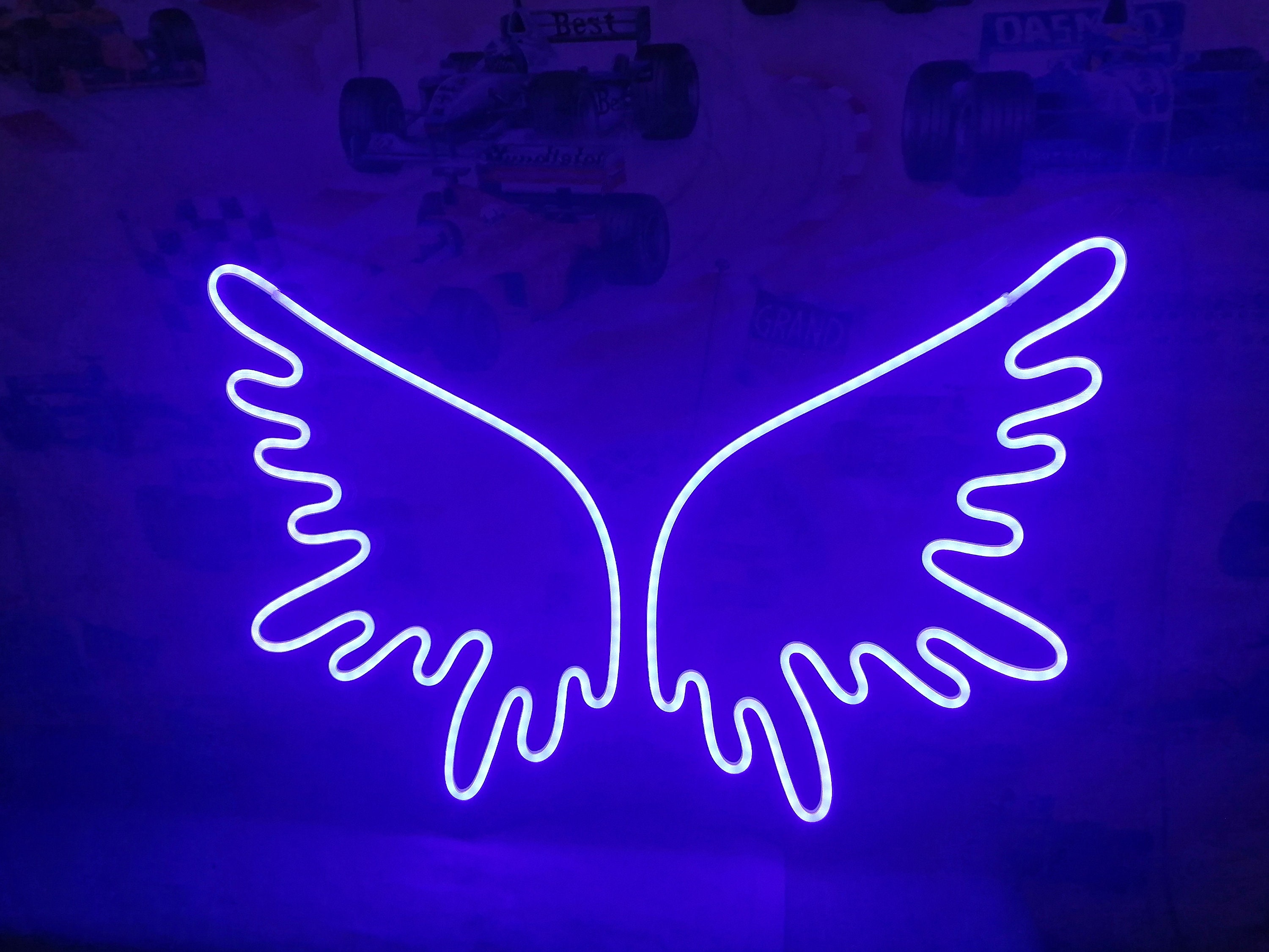 Angel Wings Neon Sign, Neon Wing Sign, Handmade Neon Sign Angel Wings, Unique Angel Wings Neon Sign Wall Decor