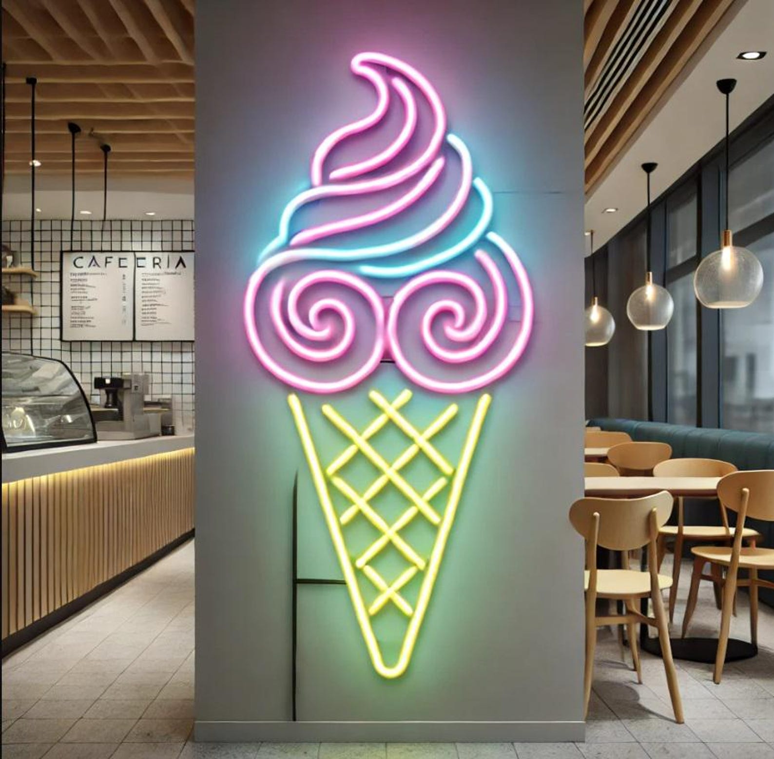 Ice Cream Neon Sign, Wall Hangings Decor For Home, Bar Neon Sign, Kitchen Decor