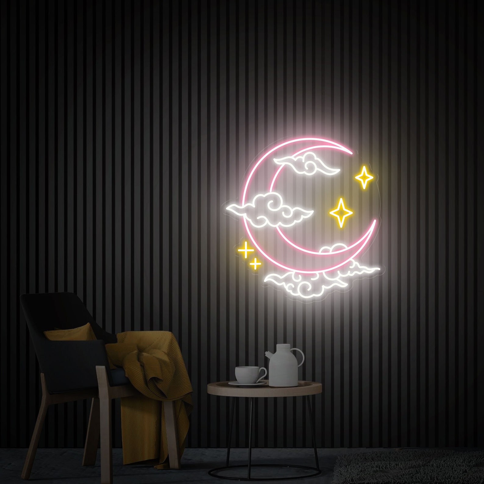Moon Cloud Star Neon Sign, Neon Sign Art, Handmade Neon Gifts, Bedroom Neon Sign, Moon Led Wall Light, Custom Neon Light Sign