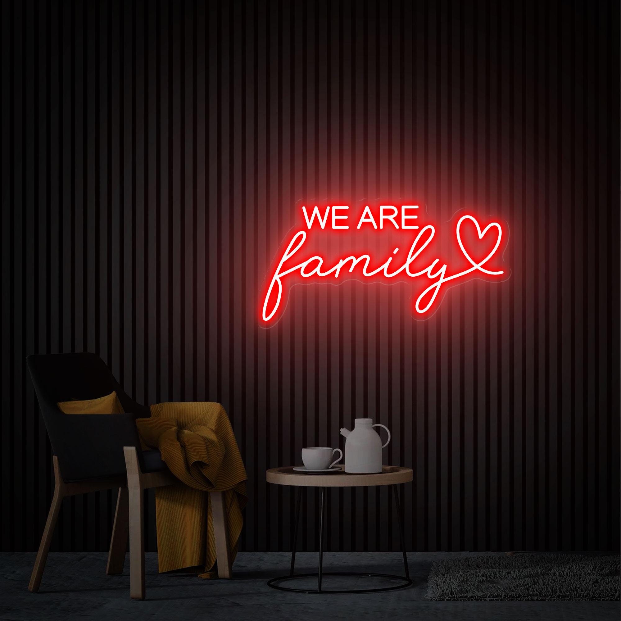 We Are Family Neon Sign, Family Neon Wall Art, Custom Text Neon Sign, Home Decor Bedroom Neon Sign, Custom Wall Light Christmas Gift