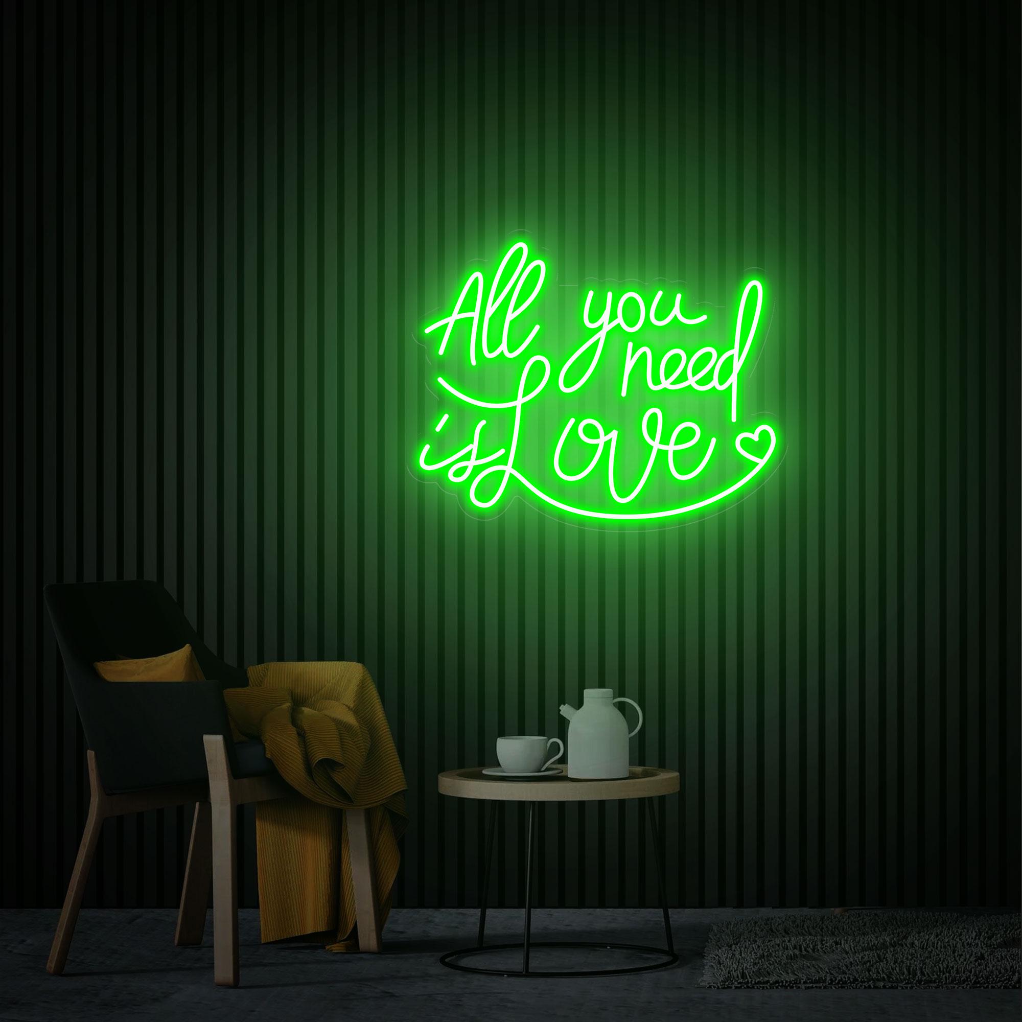 All You Need is Love Neon Sign, Custom Wedding Neon, Wedding Neon Light, Wedding Sign Decor Romantic Gift Idea, Personalized Neon Love Sign
