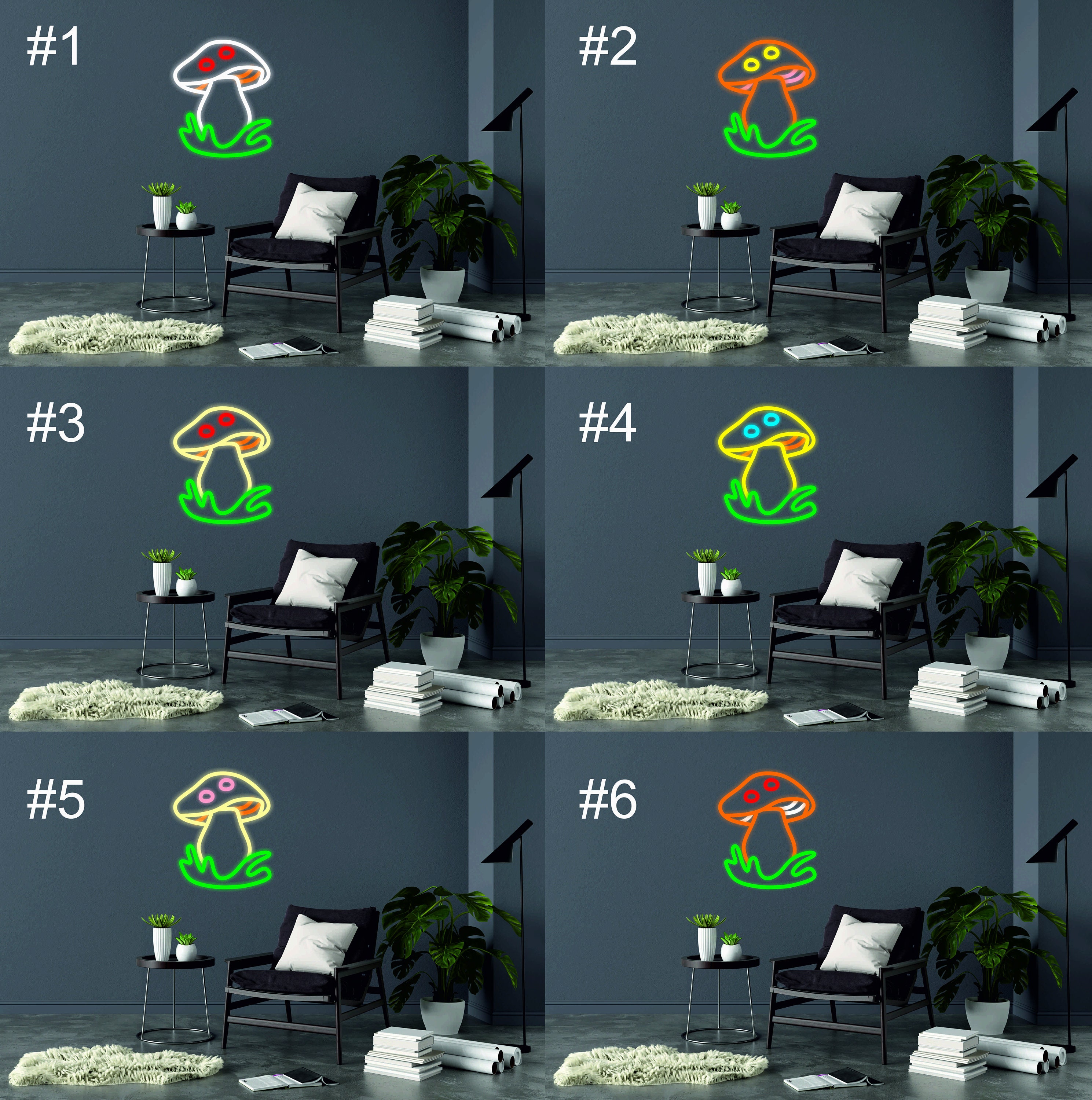 Mushroom - Neon Light Sign, Mushroom Lamp, Mushroom Decor, Mushroom Neon Gift