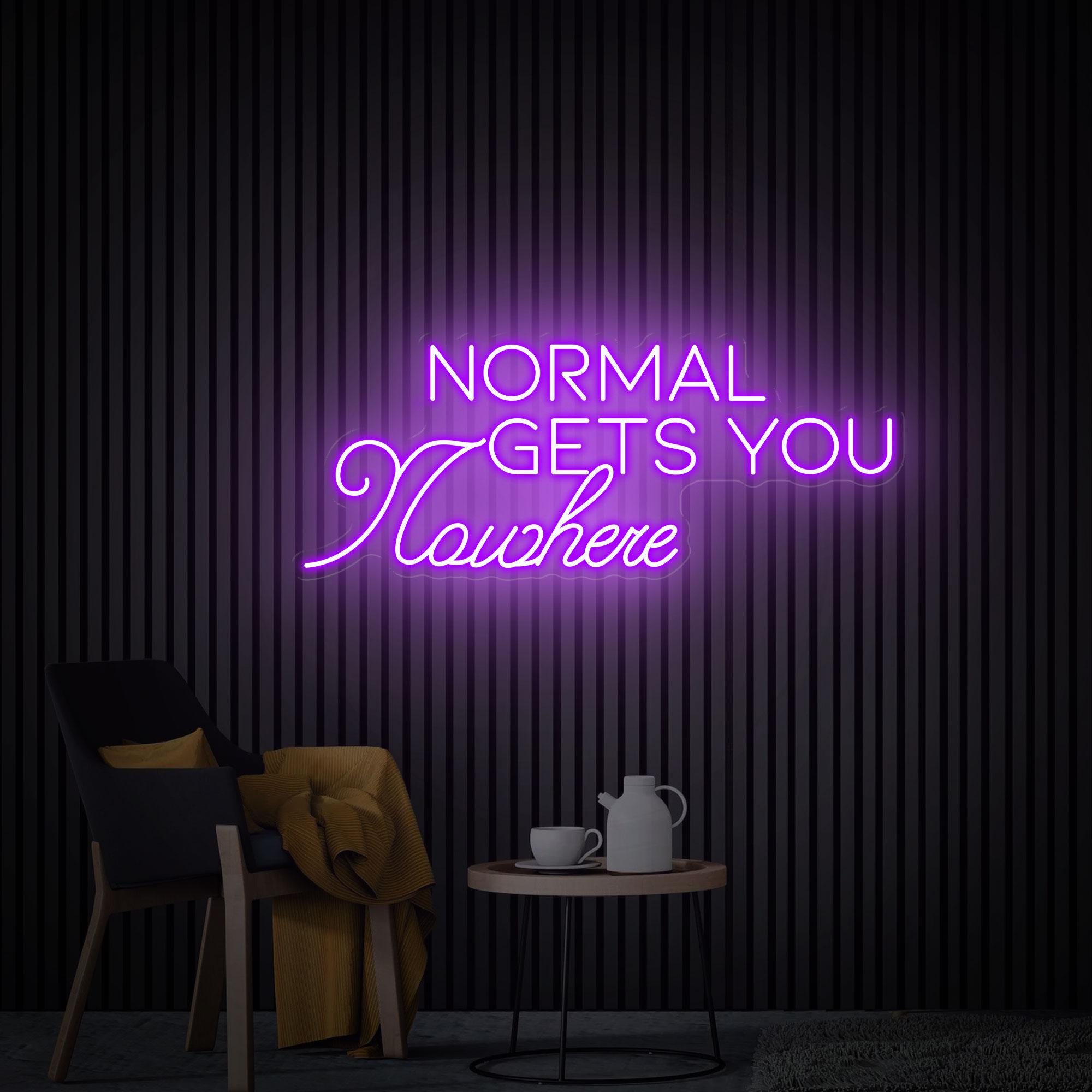 Normal Gets You Nowhere Neon Sign, Led Light Office Living Room Interior Design, Neon Sign Wall Art, Aesthetic Room Decor, Personalized Gift