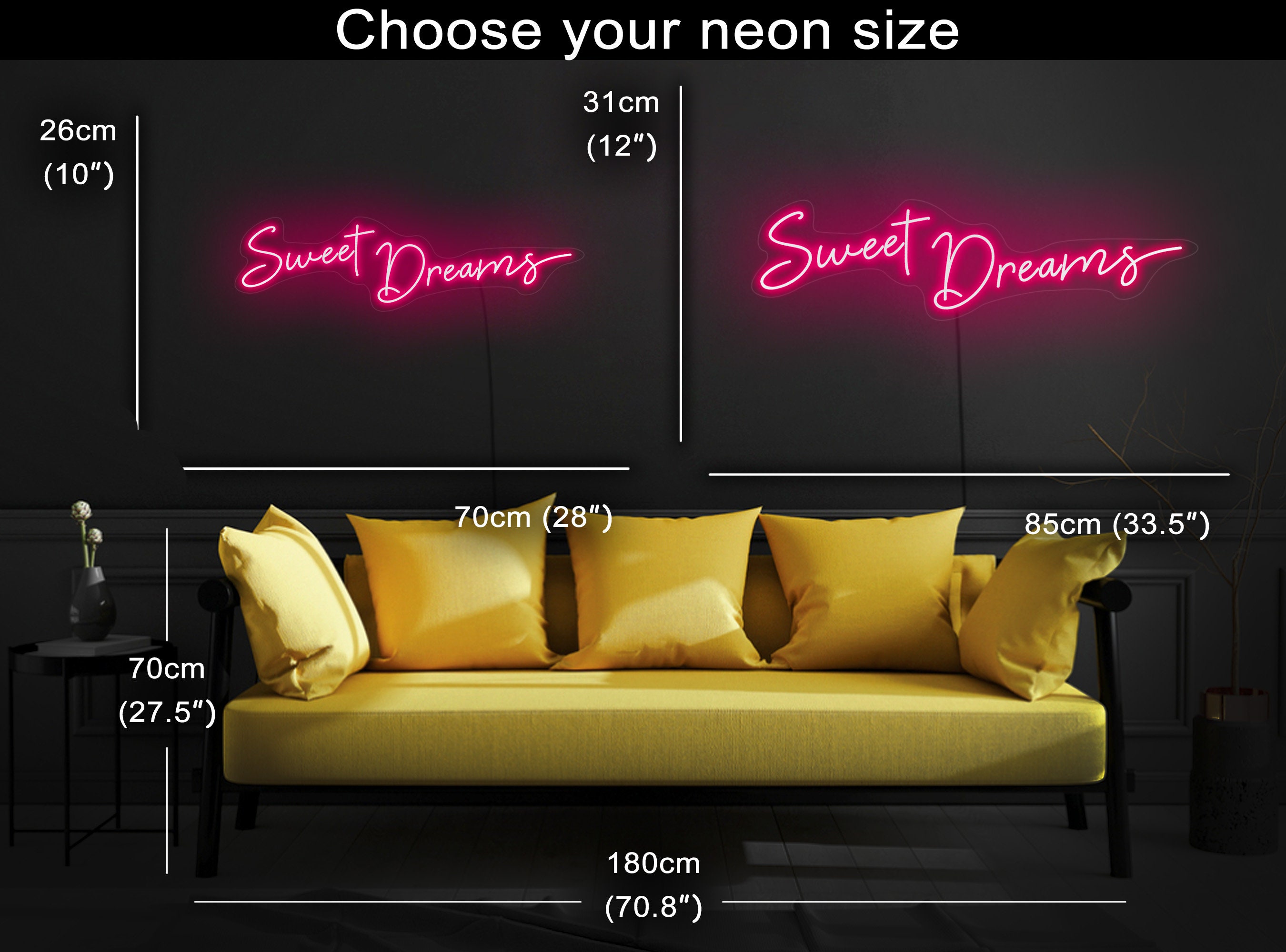 Sweet Dreams Neon Sign, Sweet Dreams Neon Light, Neon Light Sign For Wall, Quote Neon Sign