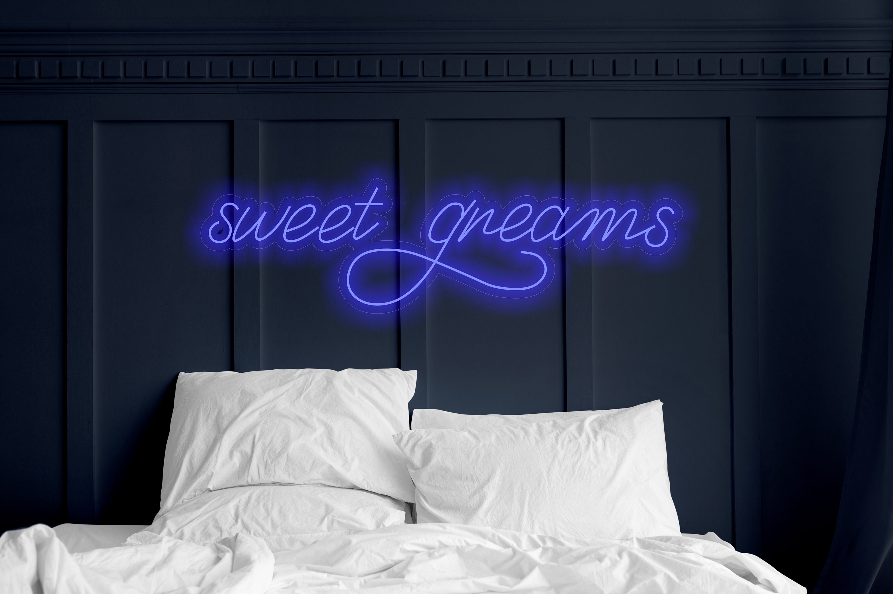 Sweet Dreams Neon Sign, Sweet Dreams Bedroom Wall Decor Over The Bed, Minimalist Large Neon Wall Art, New Homemade Decor Gift