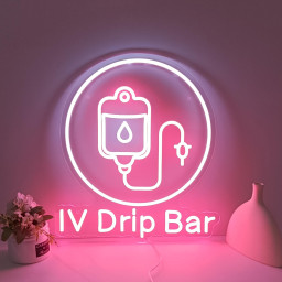 IV Drip Bar Neon Sign, IV Therapy Led Light Sign, Beauty Salon Decor, Custom Neon Sign, Neon Wall Art, Nurse Injector Wall Art Medspa Canva