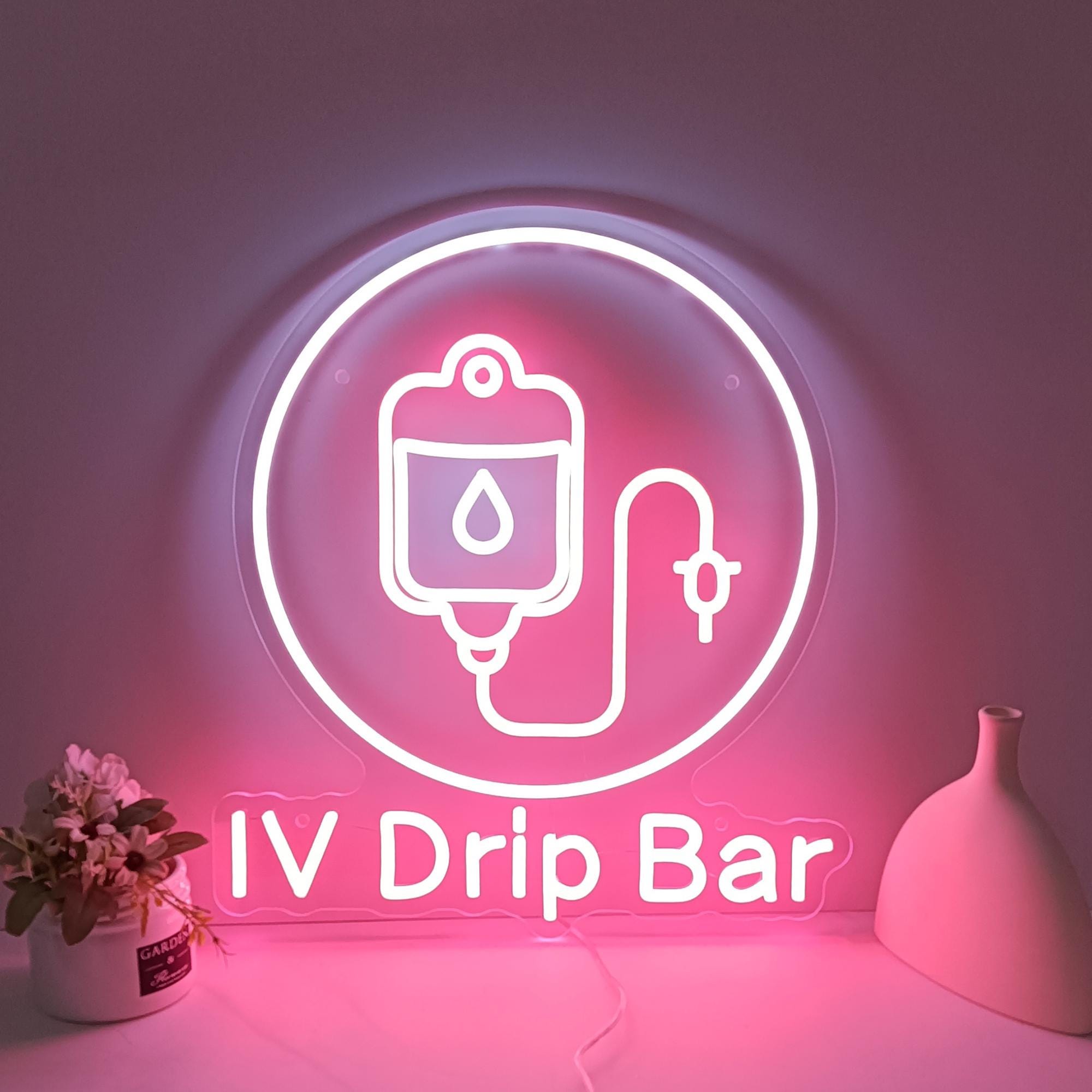 IV Drip Bar Neon Sign, IV Therapy Led Light Sign, Beauty Salon Decor, Custom Neon Sign, Neon Wall Art, Nurse Injector Wall Art Medspa Canva
