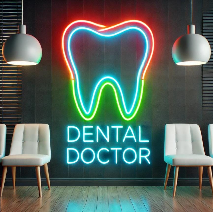 Dental Clinic Neon Sign, Dental Doctor Neon Sign, Tooth Neon Light, Custom Neon Tooth Sign, Led Neon Tooth Sign