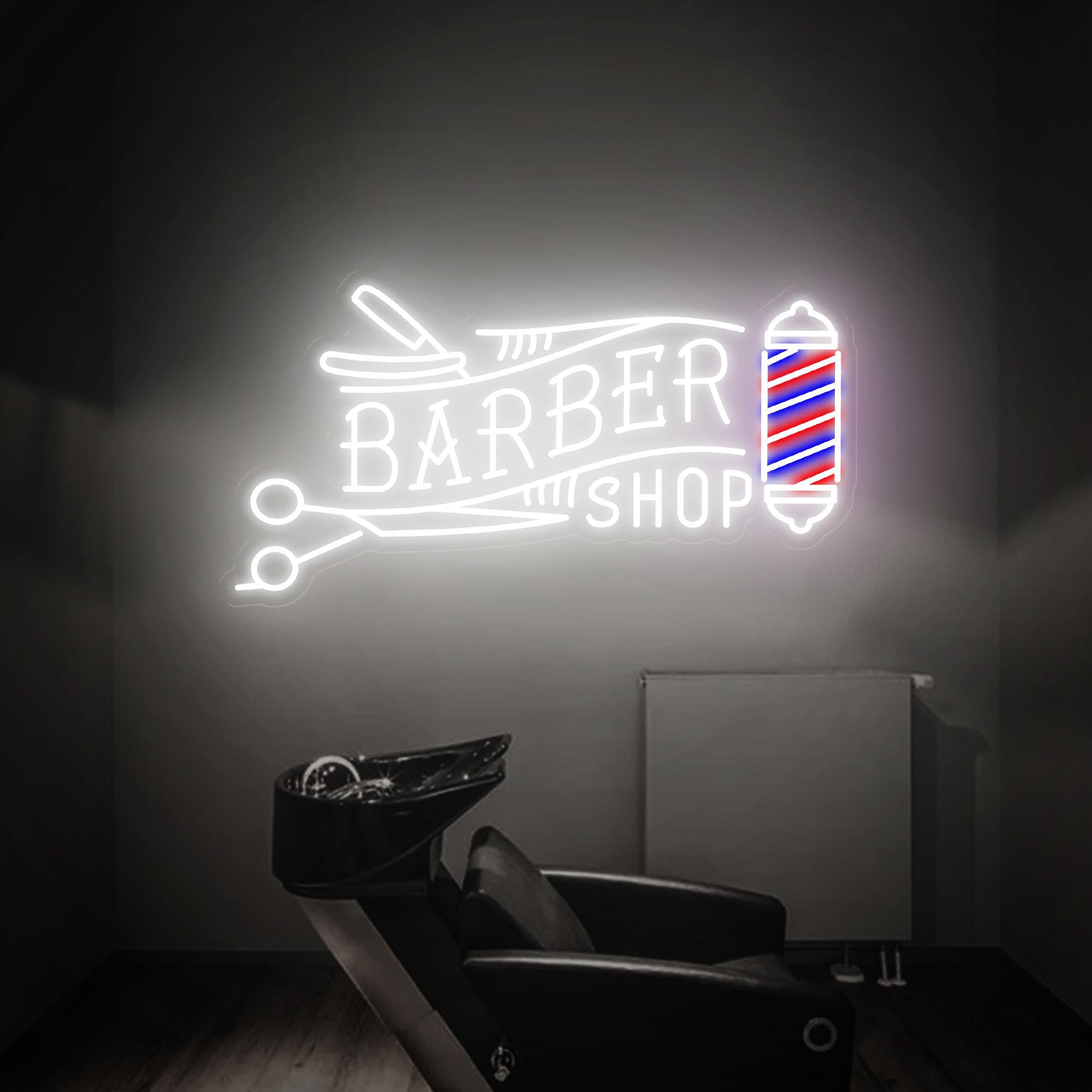 Barber Shop Neon Sign, Scissors Led Sign, Hair Salon Decor, Barber Shop Logo Sign, Custom Neon Sign for Business, Welcome Sign Neon Art