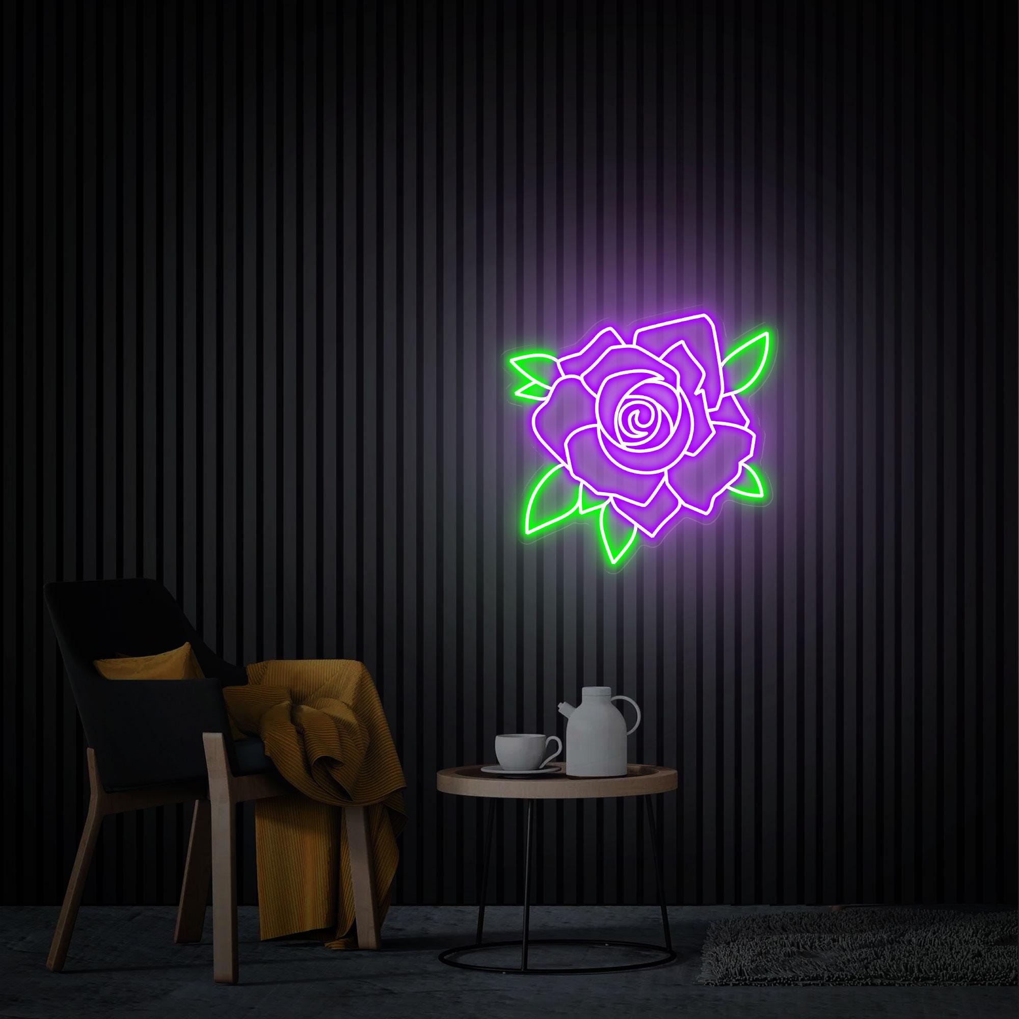 Rose Neon Sign, Flower Neon Sign, Custom Led  Light Sign for Bedroom Home Wall Decor, Flower Shop Decor Neon Art, Personalized Gift for Her