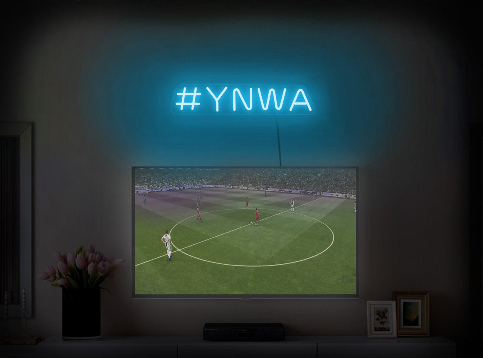 Ynwa Neon Sign, Ynwa Song, You'll Never Walk Alone Wall Art, You'll Never Walk Alone Wall Sign, Football Neon Sign, Football Fan Gifts