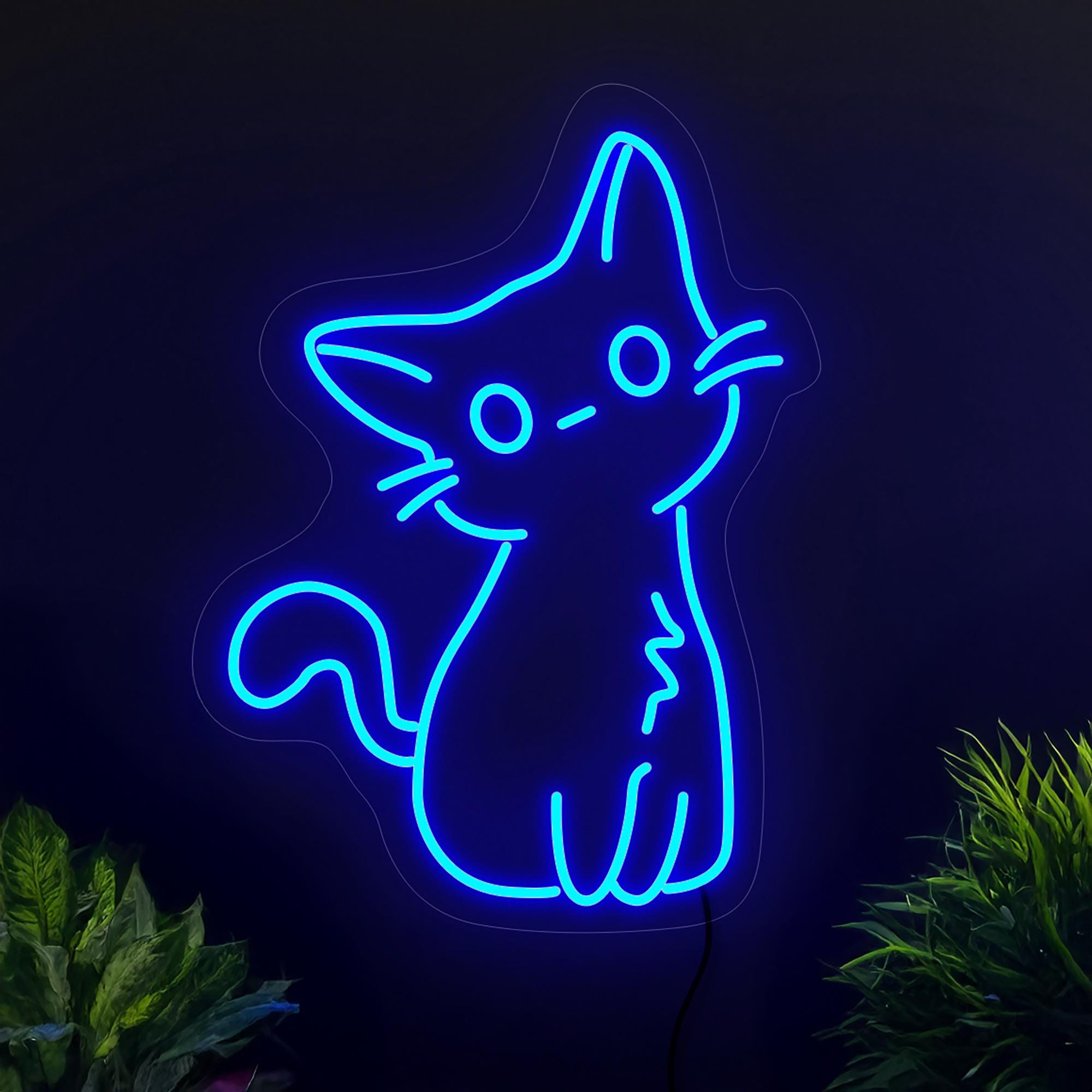 Cat Neon Sign, Cute Cat Led Sign, Kitty Neon Sign, Kids Room Neon Sign, Cat Lover Gift, Animal Neon Sign, Neon Sign Bedroom, Cat Art Decor