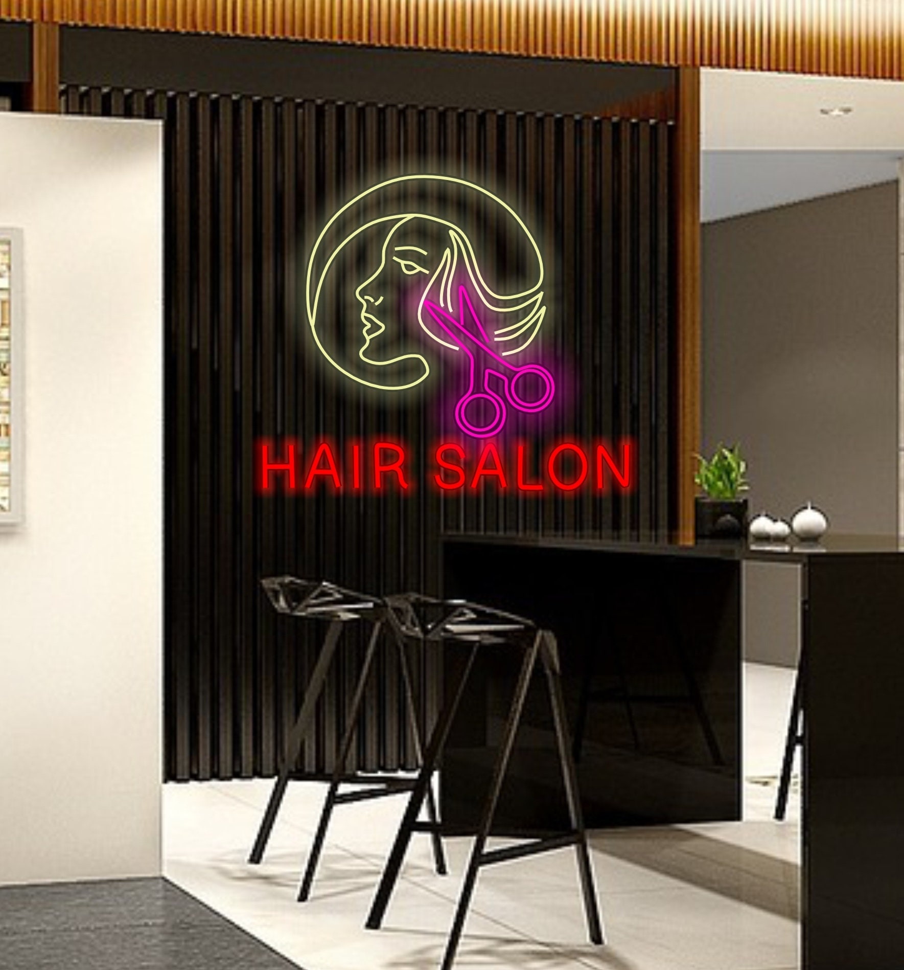 Neon Hair Salon Sign, Hair Salon Branding Neon, Stylish Hair Salon Neon Sign, Neon Hair Care Sign, Modern Hair Salon Neon Sign, Wall Sign