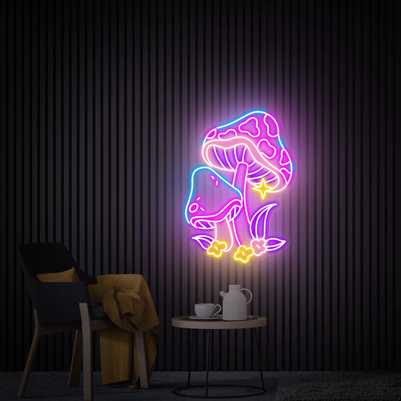 Mushroom Neon Sign, Colorful Mushroom Led Light Sign, Neon Wall Art, Bedroom Neon Sign, Aesthetic Cool Bar Wall Hangings Funny Party Decor