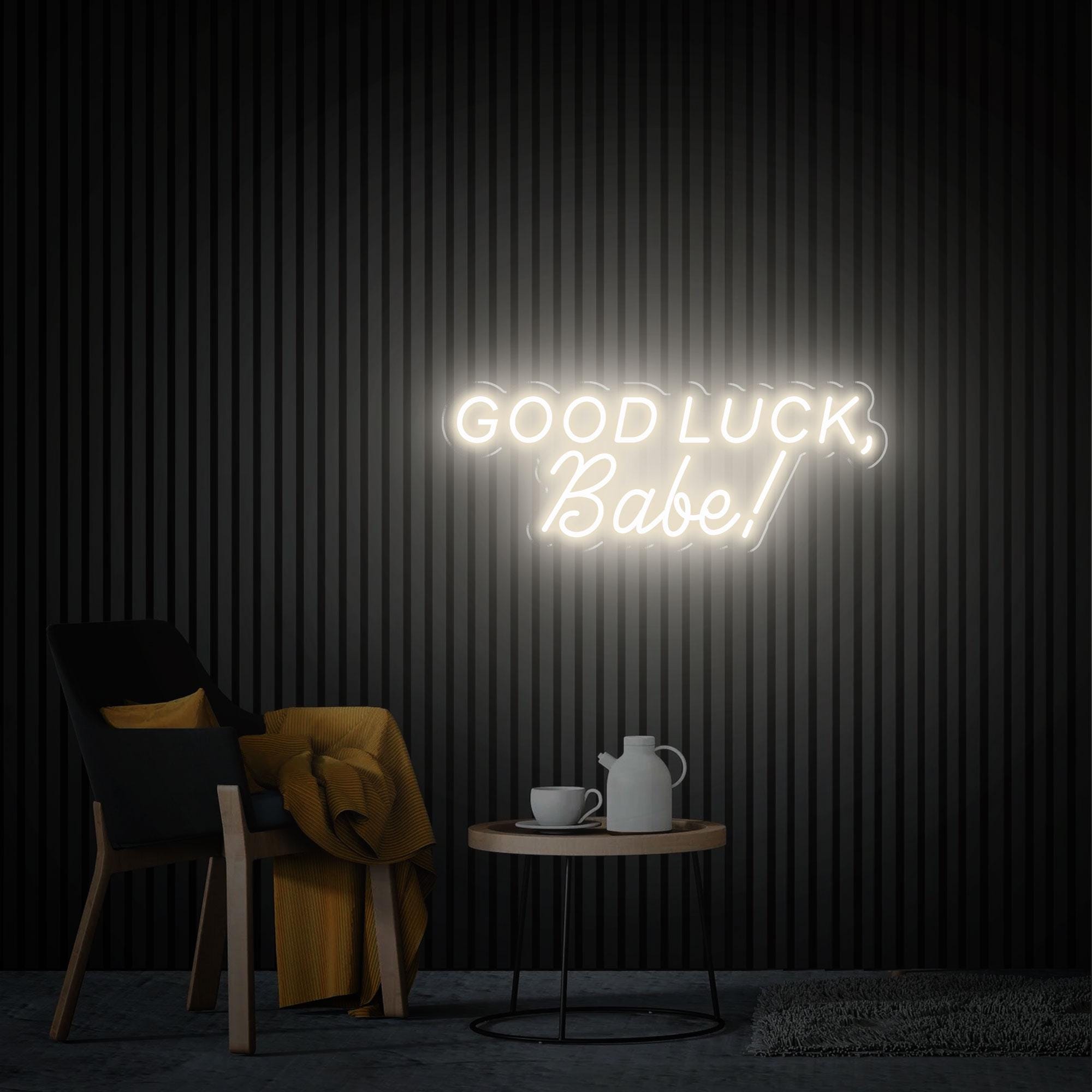 Good Luck Babe Neon Sign, Custom Text Led Neon Sign, Back to School Gift, Neon Wall Art, Gift for Her Home Bedroom Decor, Lesbian Pride
