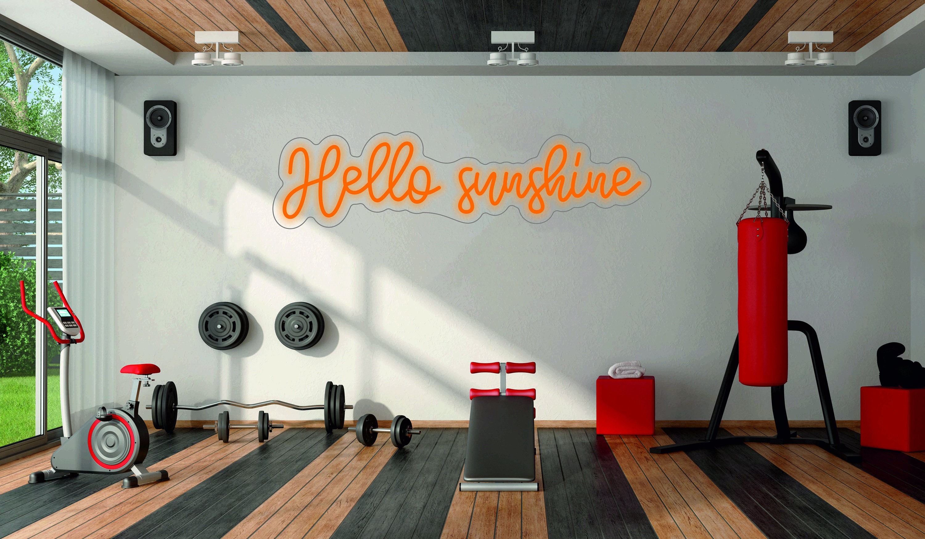Hello Sunshine - Led Light Neon Sign For Wall Decor, Motivational Quote For Bedroom Neon Sign