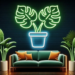 Monstera Leaf Neon Sign, Plant Neon Sign, Leaf Led Neon Light, Gifts For Her, Unique Hand Crafted, Gift For Her Neon