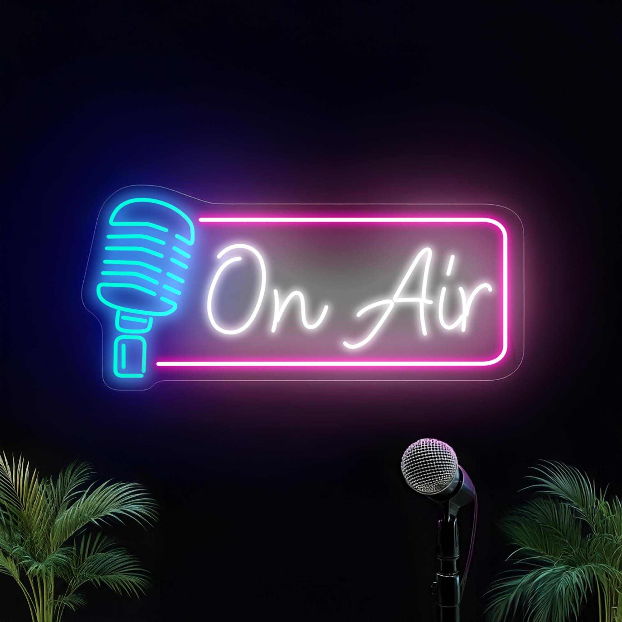 On Air Neon Sign, On Air Led Sign, Microphone Neon Sign, On Air Light Sign, Recording Studio Neon Sign, Recording Decor, On Air Art Decor