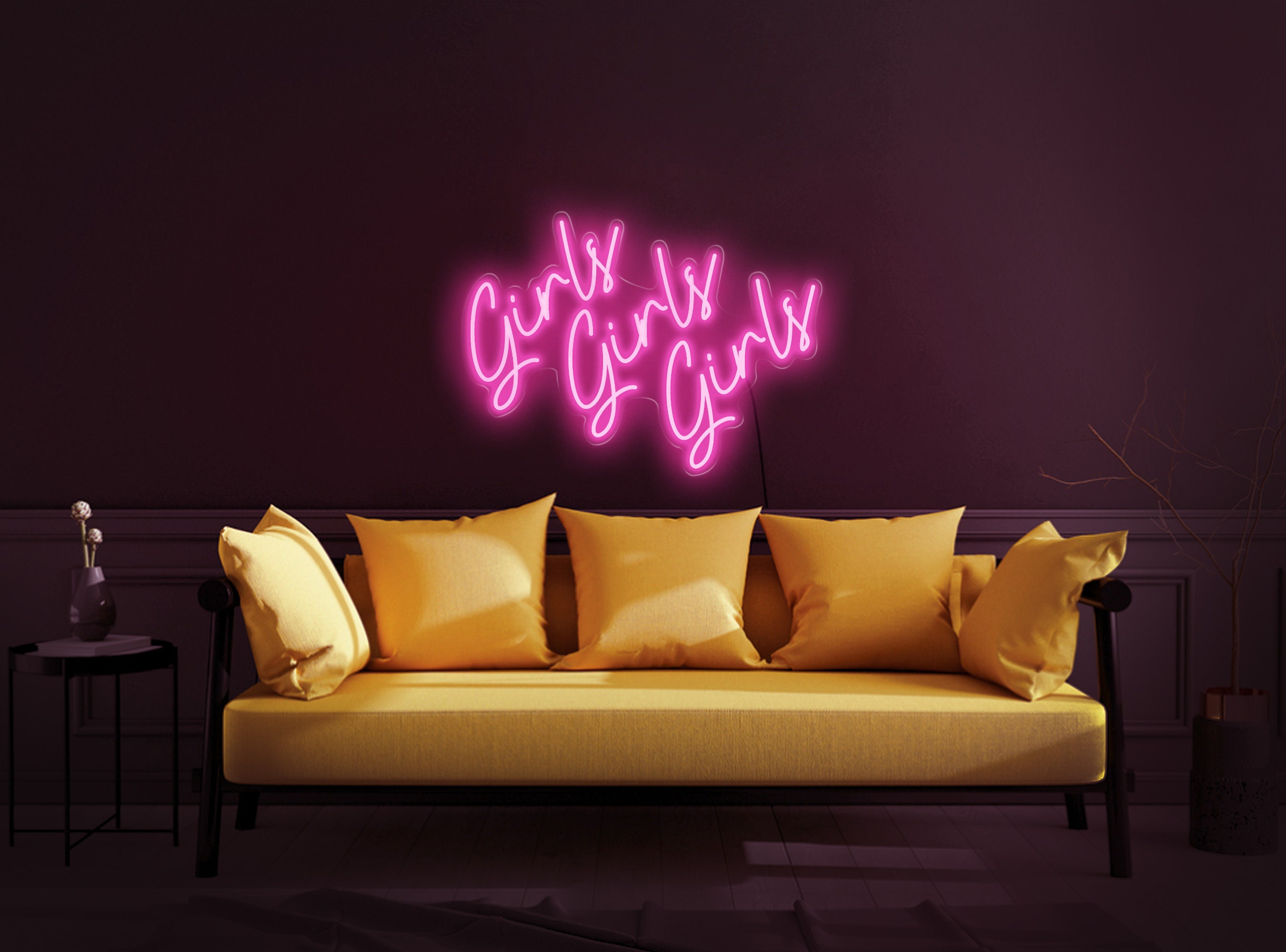 Girls Girls Girls Neon Sign, Girls Girls Girls Sign, Girls Neon Sign, Neon Sign Bedroom Girl, Led Neon Sign Girl, Neon Sign Wall Decor