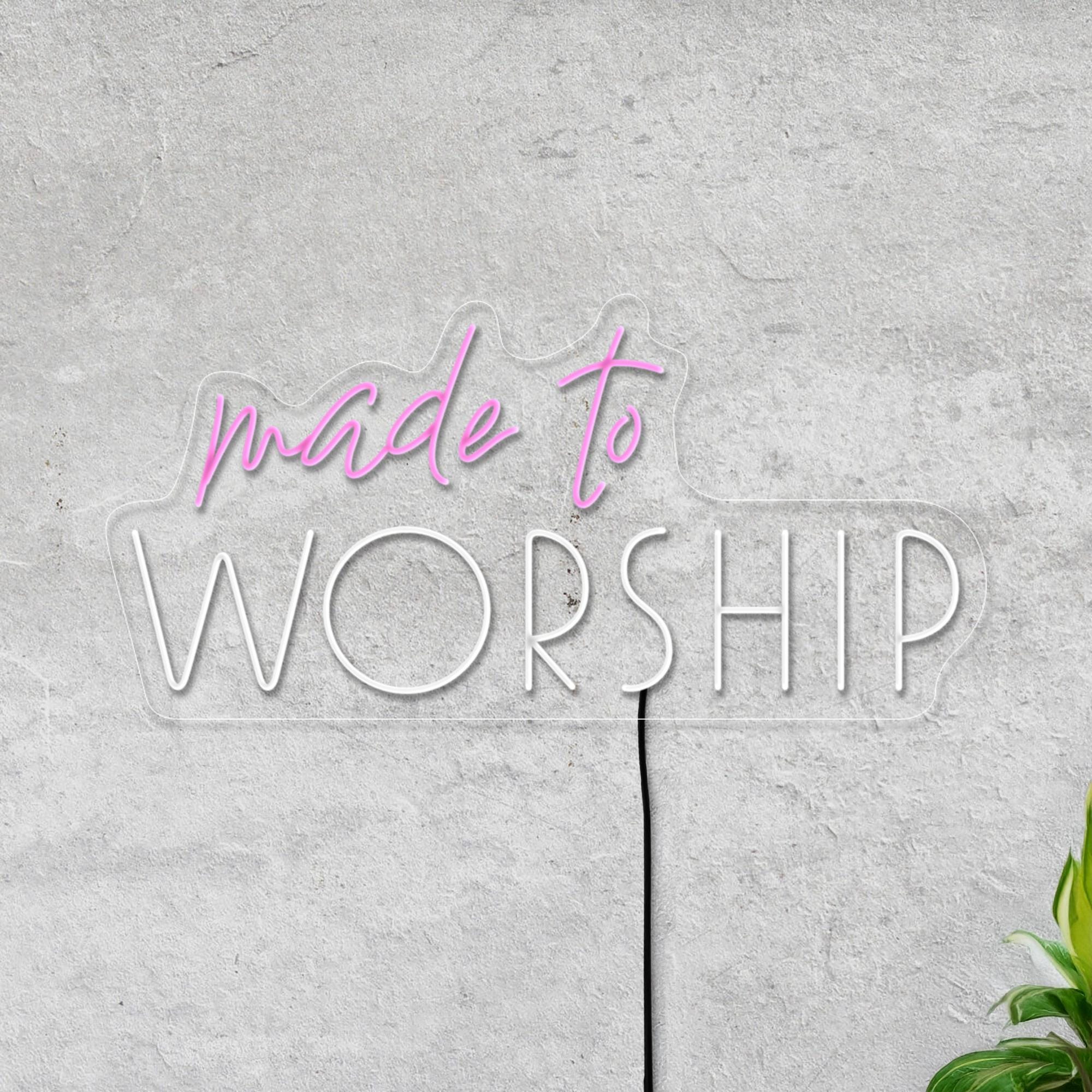 Made To Worship Neon Sign, Religious Neon Sign, Jesus Neon Sign, Christian Neon Sign, Faith Neon Sign, Religious Gift, Christian Art Decor