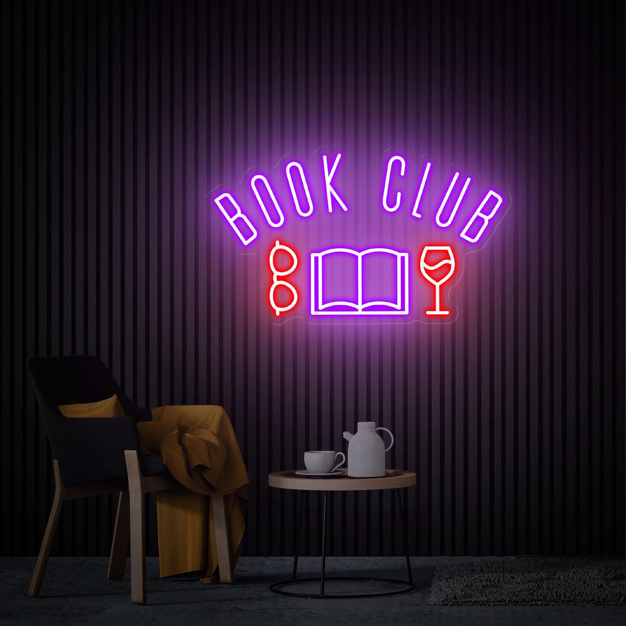 Book Club Neon Sign, Custom LED Neon Sign For Party, Neon Light Dining Room Wall Decor Art, Housewarming Party Gift LED Light