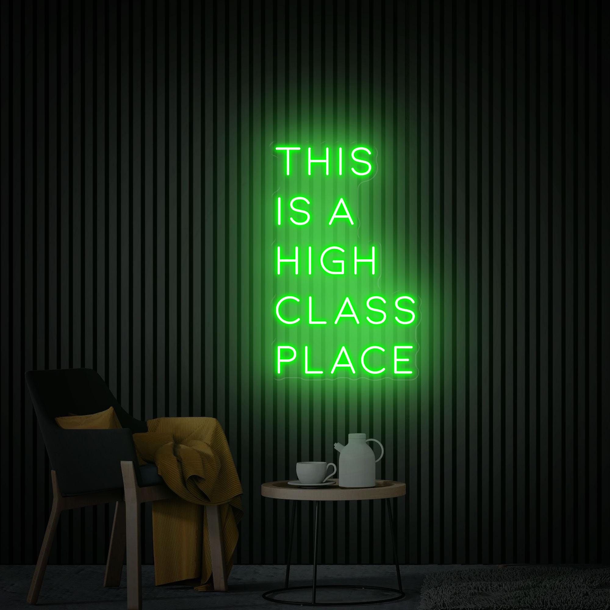 This Is A high Class Place Neon Sign, Western Wall Art, Custom Neon Signs, Room Decor Sign, Party Decor Sign, Home Wall Decor Led Light Sign